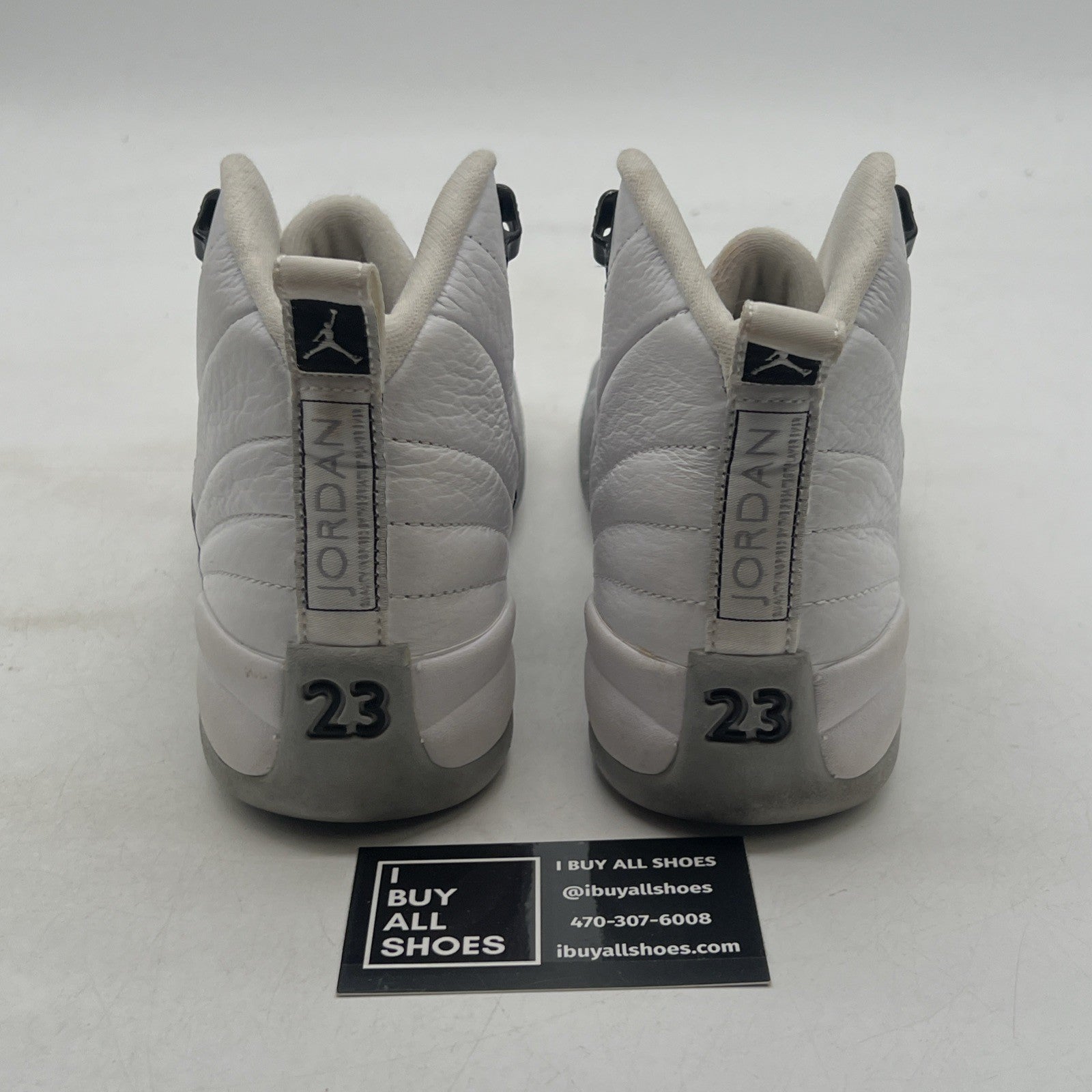Size 5.5Y - Nike Air Jordan 12 Retro Wolf Grey White Black Leather (510815-108)