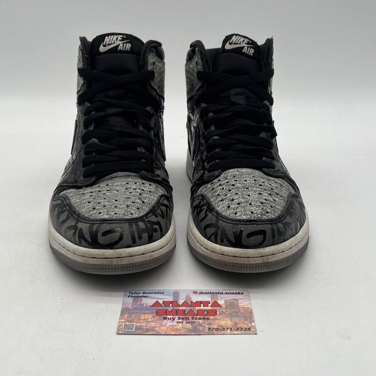 Size 9.5 - Jordan 1 OG High Rebellionaire Black Grey White (555088-036)