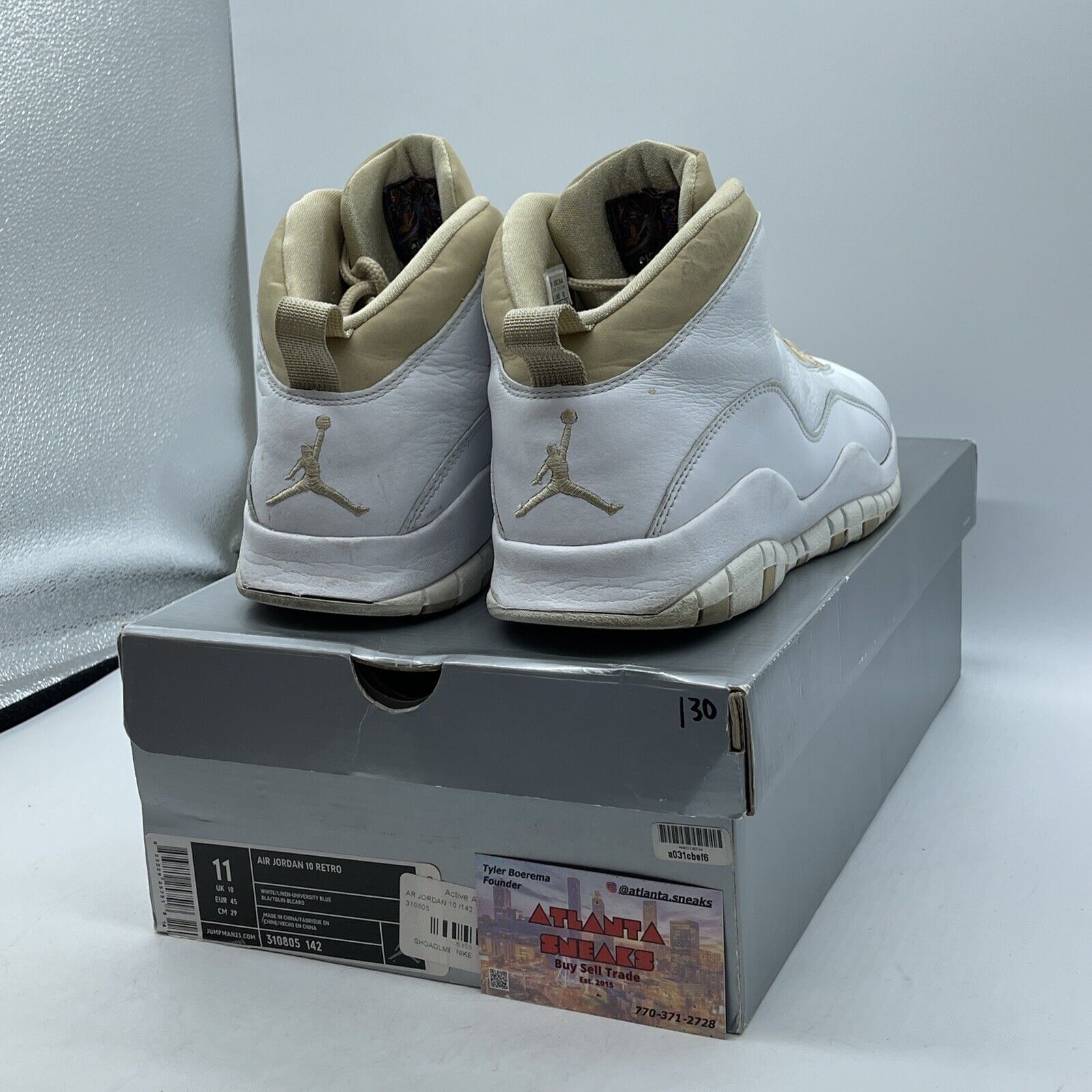 Size 11 - Air Jordan 10 Retro 2005 Linen Brown Suede White Leather (310805-142)
