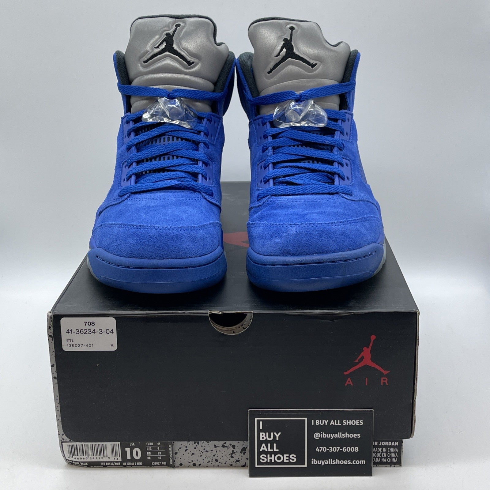 Size 10 - Air Jordan 5 Retro Blue Suede (136027-401)