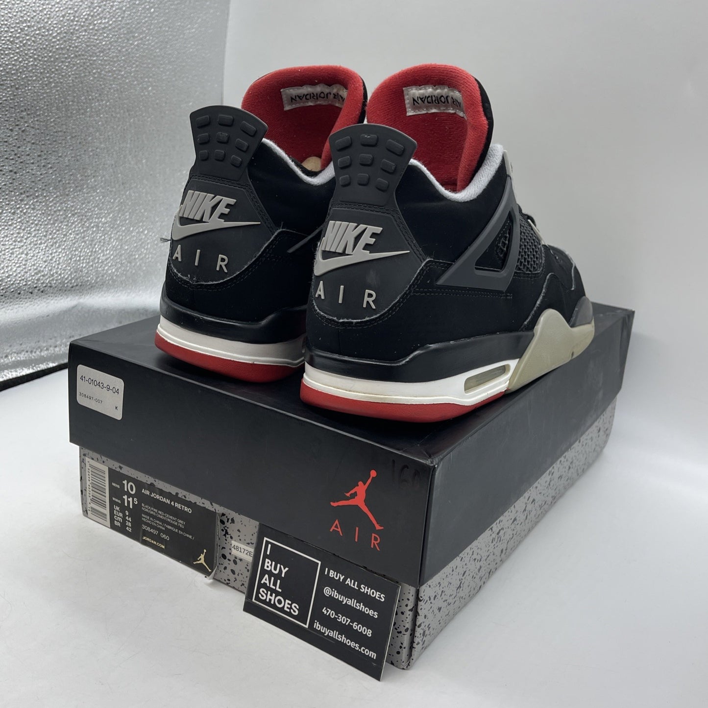 Size 10 - Air Jordan 4 Retro OG Mid Bred 2019 (308497-060)