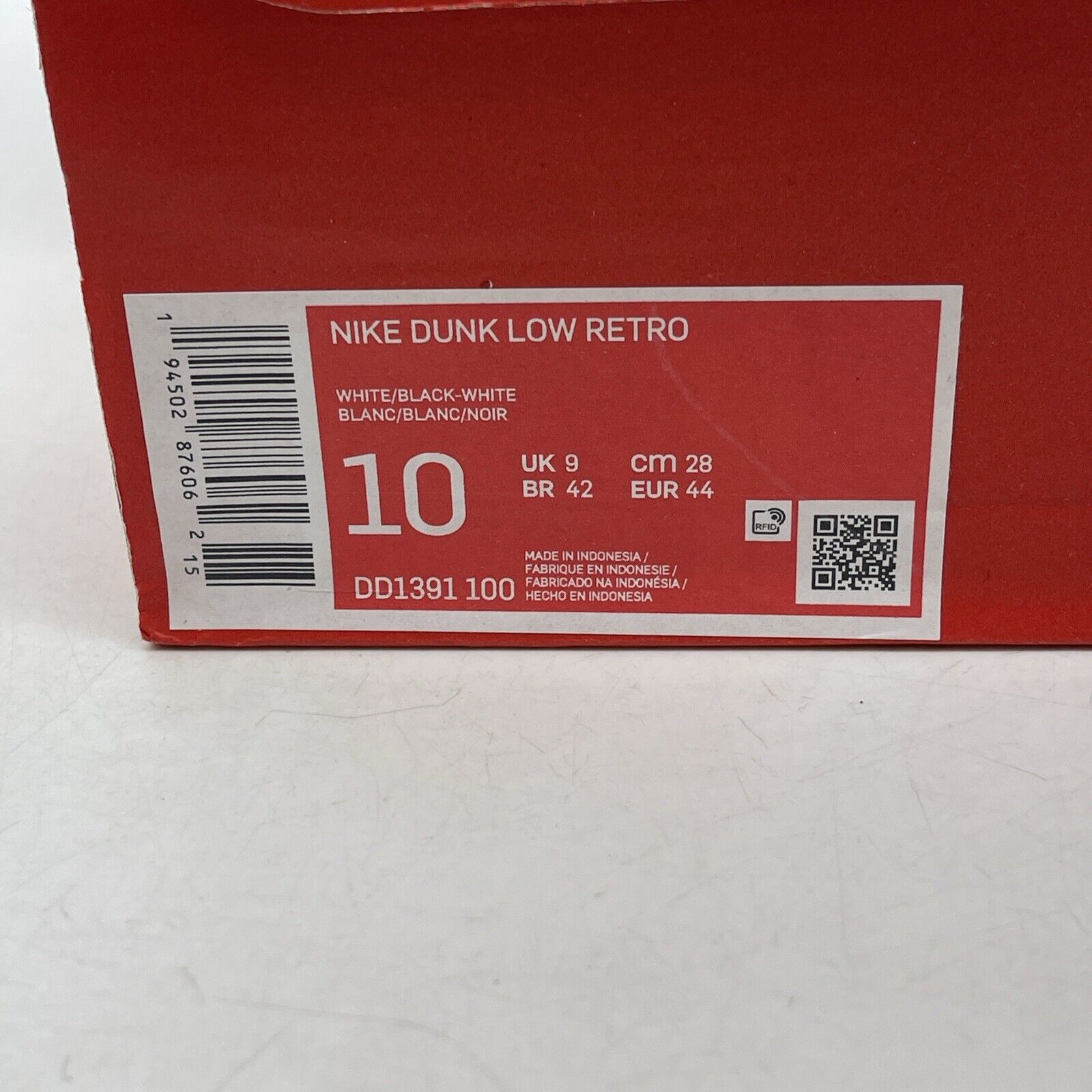 Size 10 - Nike Dunk Low Black White Suede Leather (DD1391-100)