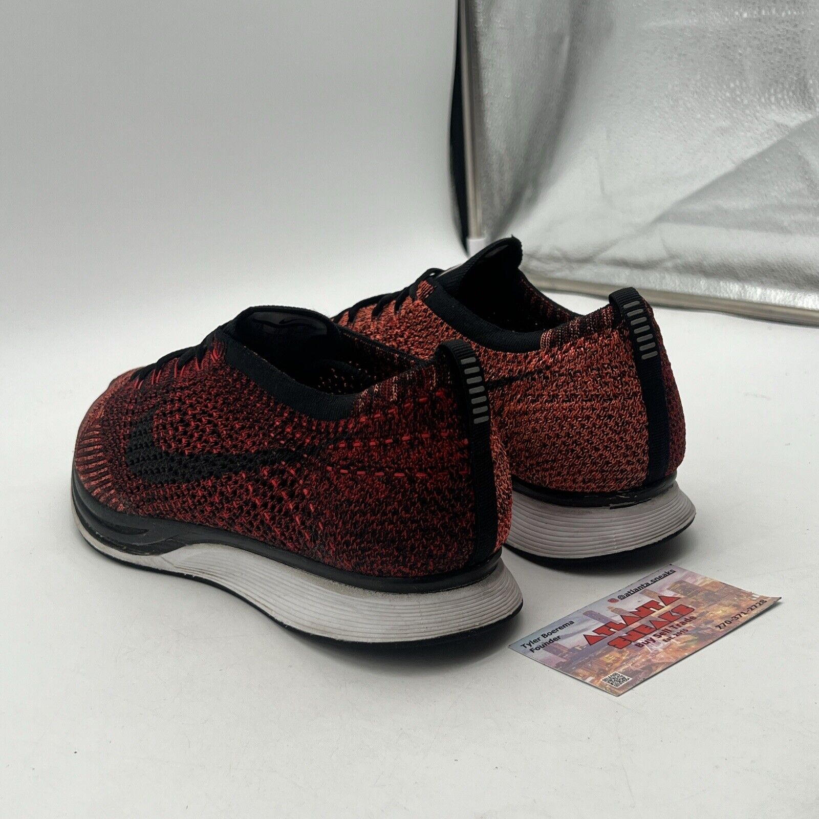 Size 12 - Nike Flyknit Racer Fire Rooster Red White Black (526628-608)