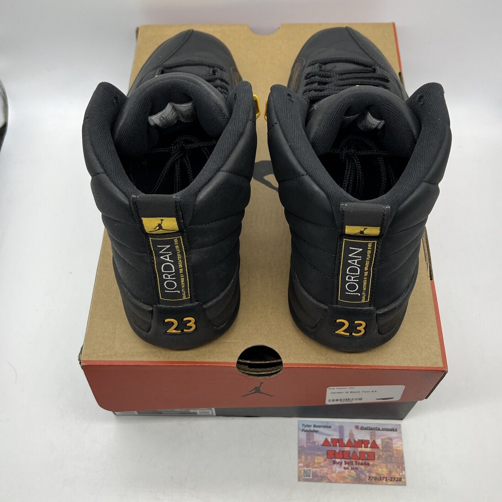 Size 9.5 - Jordan 12 Retro Mid Black Taxi Leather (CT8013-071)