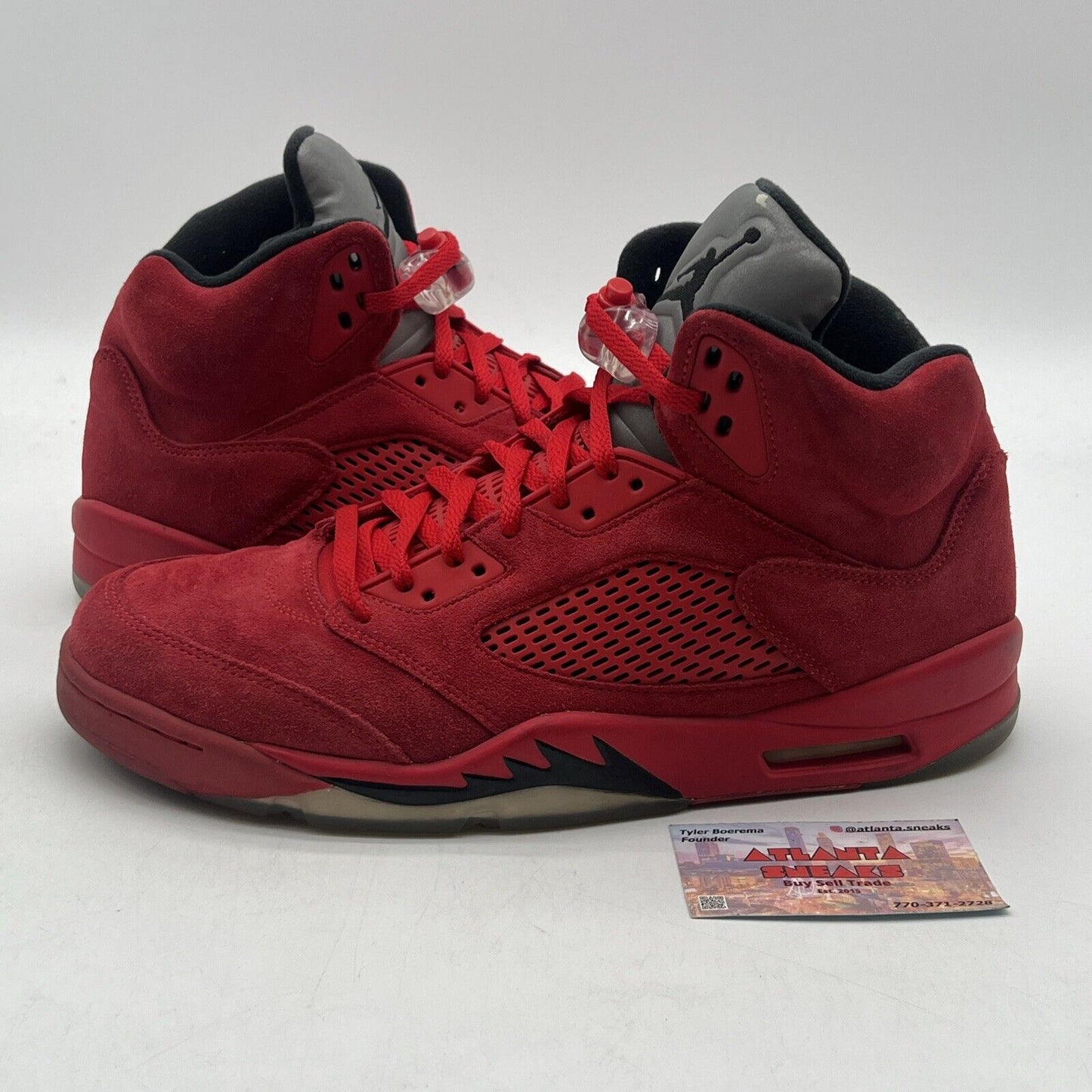 Size 12 - Air Jordan 5 Retro Red Suede Black Grey (136027-602)