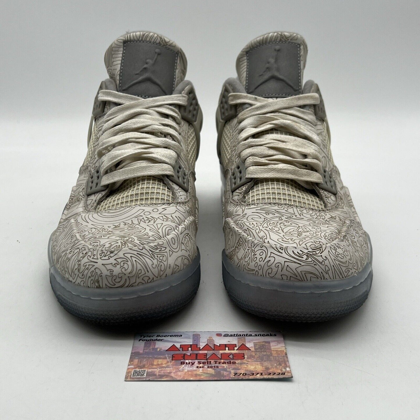 Size 11 - Air Jordan 4 Retro 30th Anniversary Laser White Leather (705333-106)