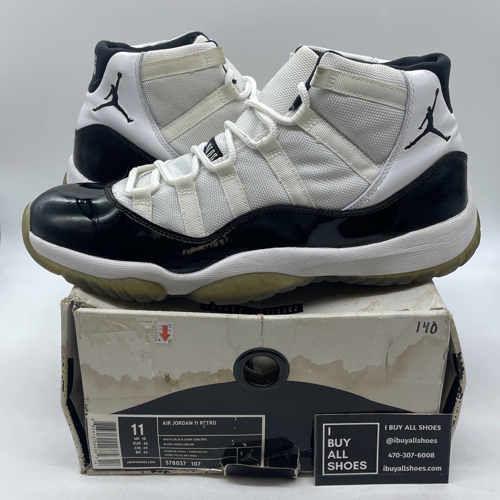 Size 11 - Air Jordan 11 Retro Concord 2011 (378037-107)