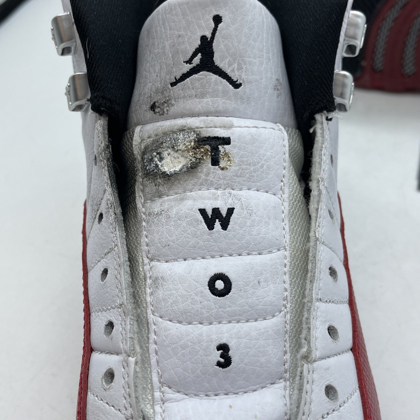 Size 4.5Y (GS) - Air Jordan 12 Retro Mid Cherry White Leather (153265-116)