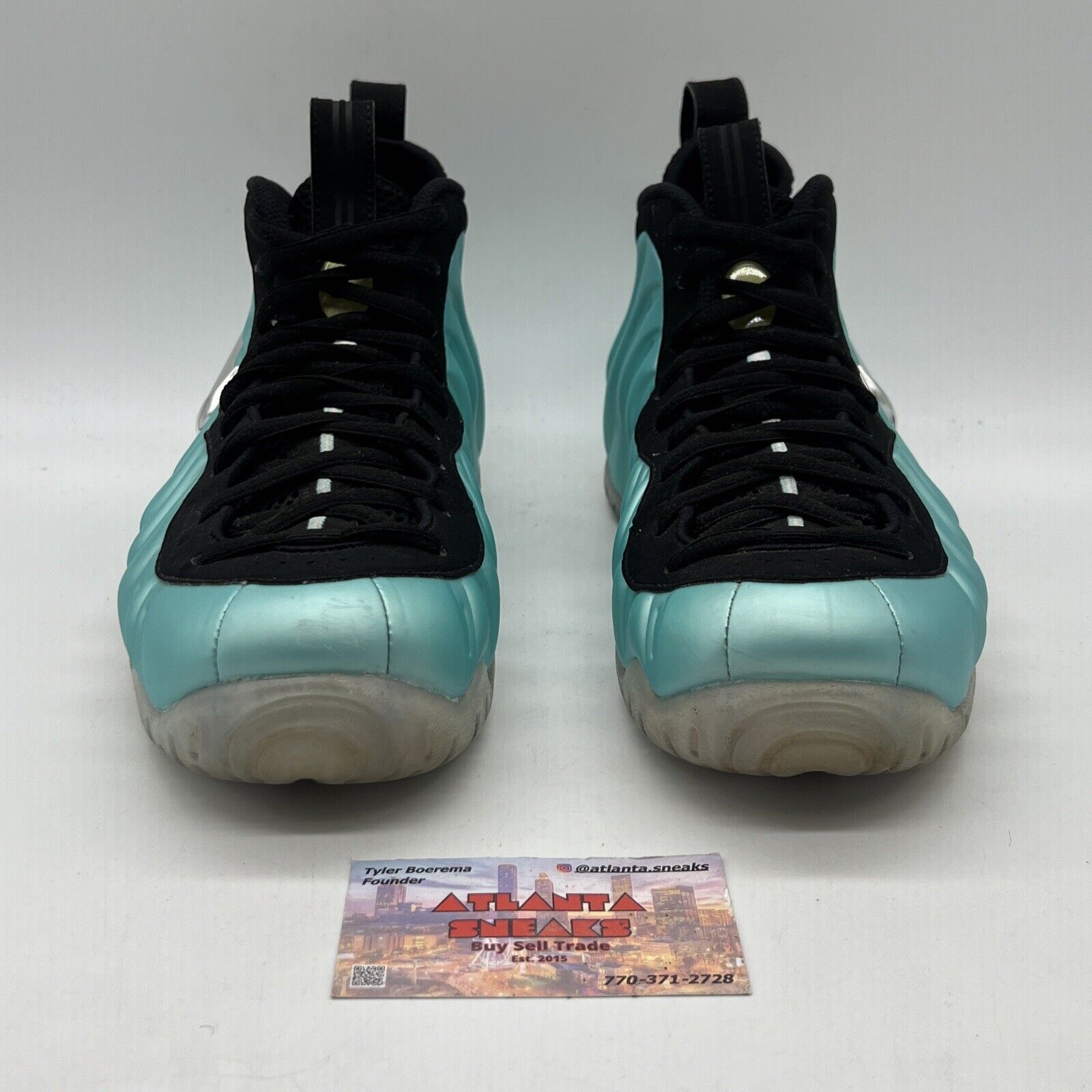 Size 12 - Nike Air Foamposite Pro Island Green Metallic Platinum Suede Black