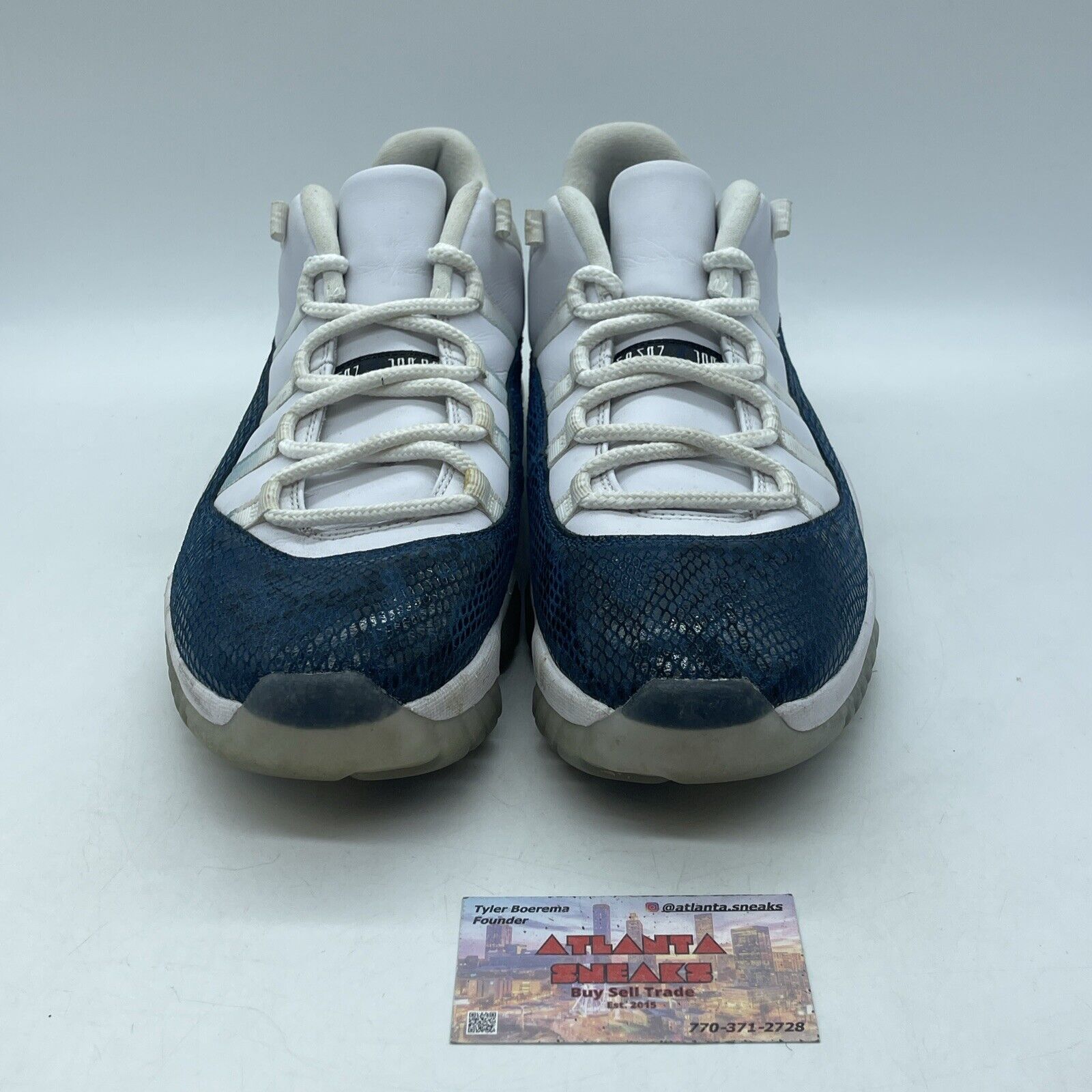 Size 12 - Jordan 11 Retro Low Snakeskin Blue Suede White Leather (CD6846-102)