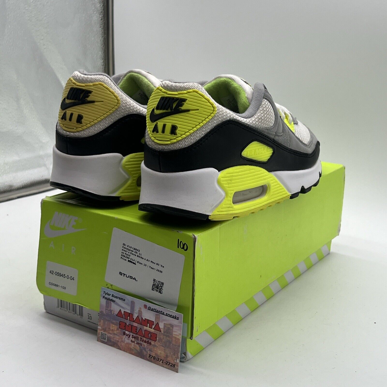 Size 10 - Nike Air Max 90 2020 Volt Black Grey White (CD0881-103)