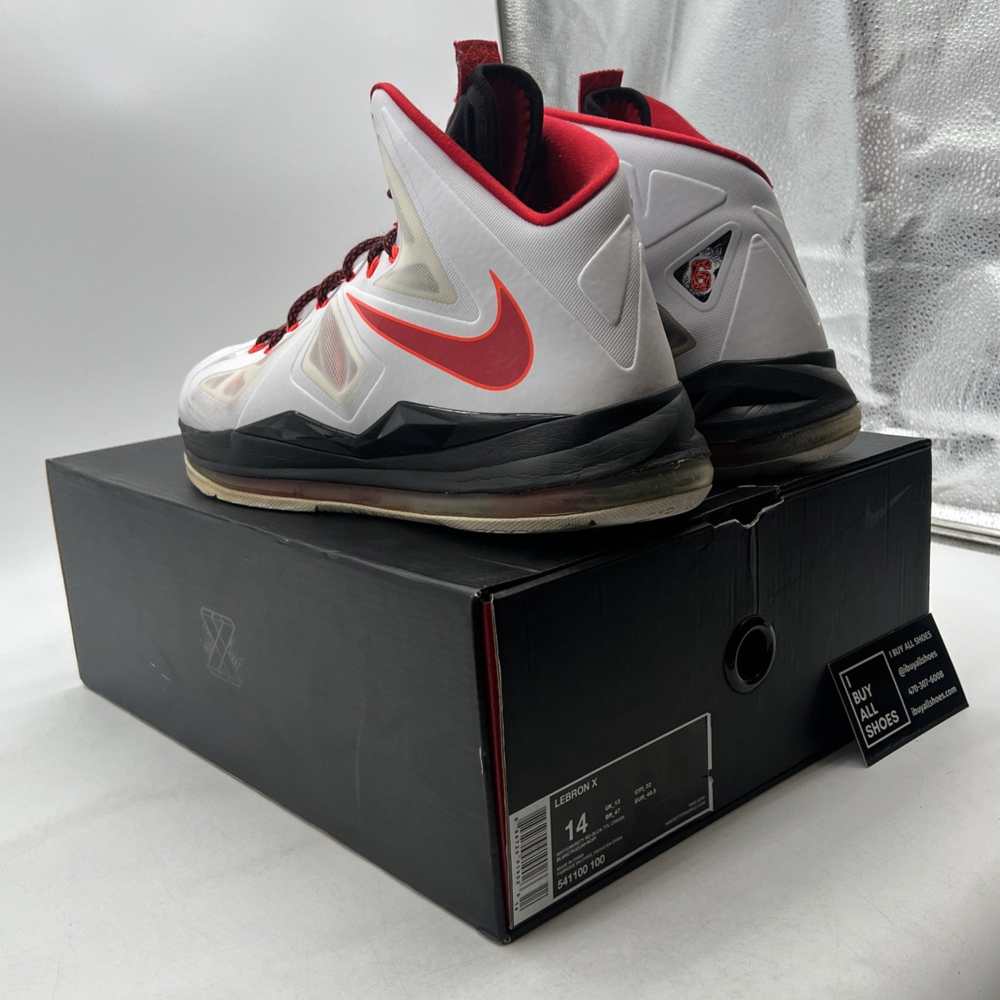 Size 14 - Nike LeBron 10 Heat Home (541100-100)