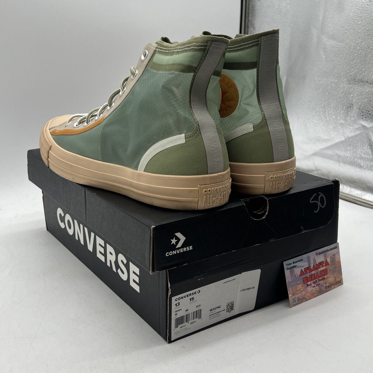 Size 13 - Converse Chuck Taylor All Star High Translucent Deep Emerald (167275C)