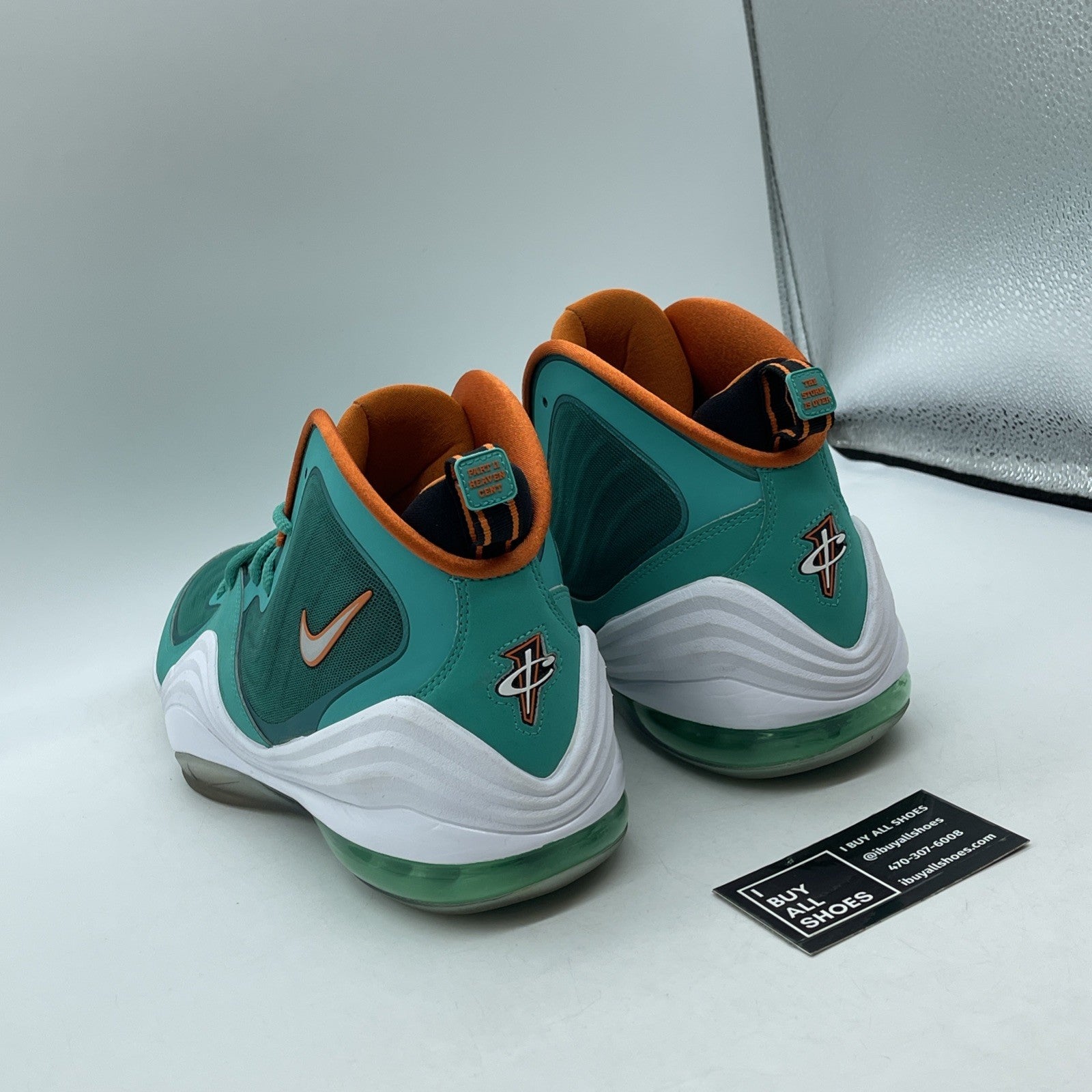 Size 13 - Nike Air Penny 5 Miami Dolphins Blue Suede Leather (537331-300)