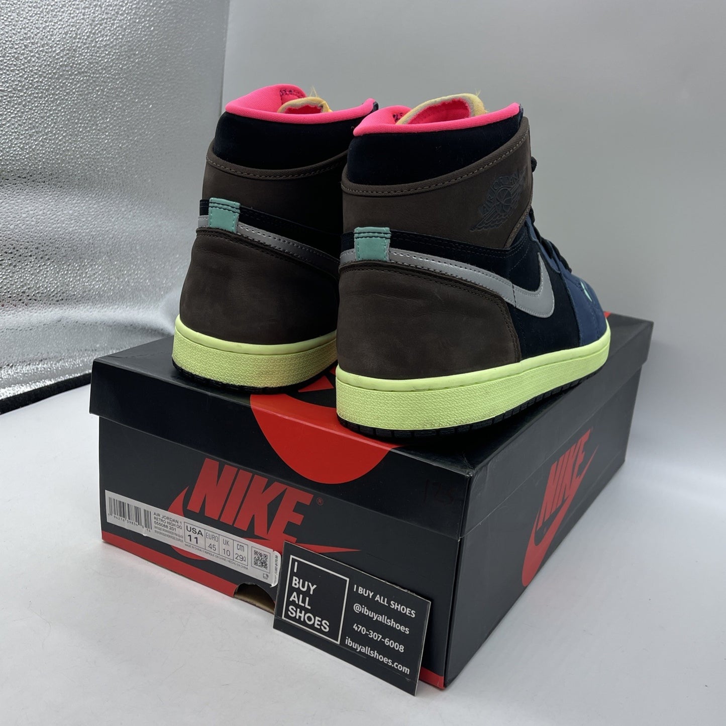 Size 11 - Jordan 1 Retro High Tokyo Bio Hack Black Brown Suede (555088-201)