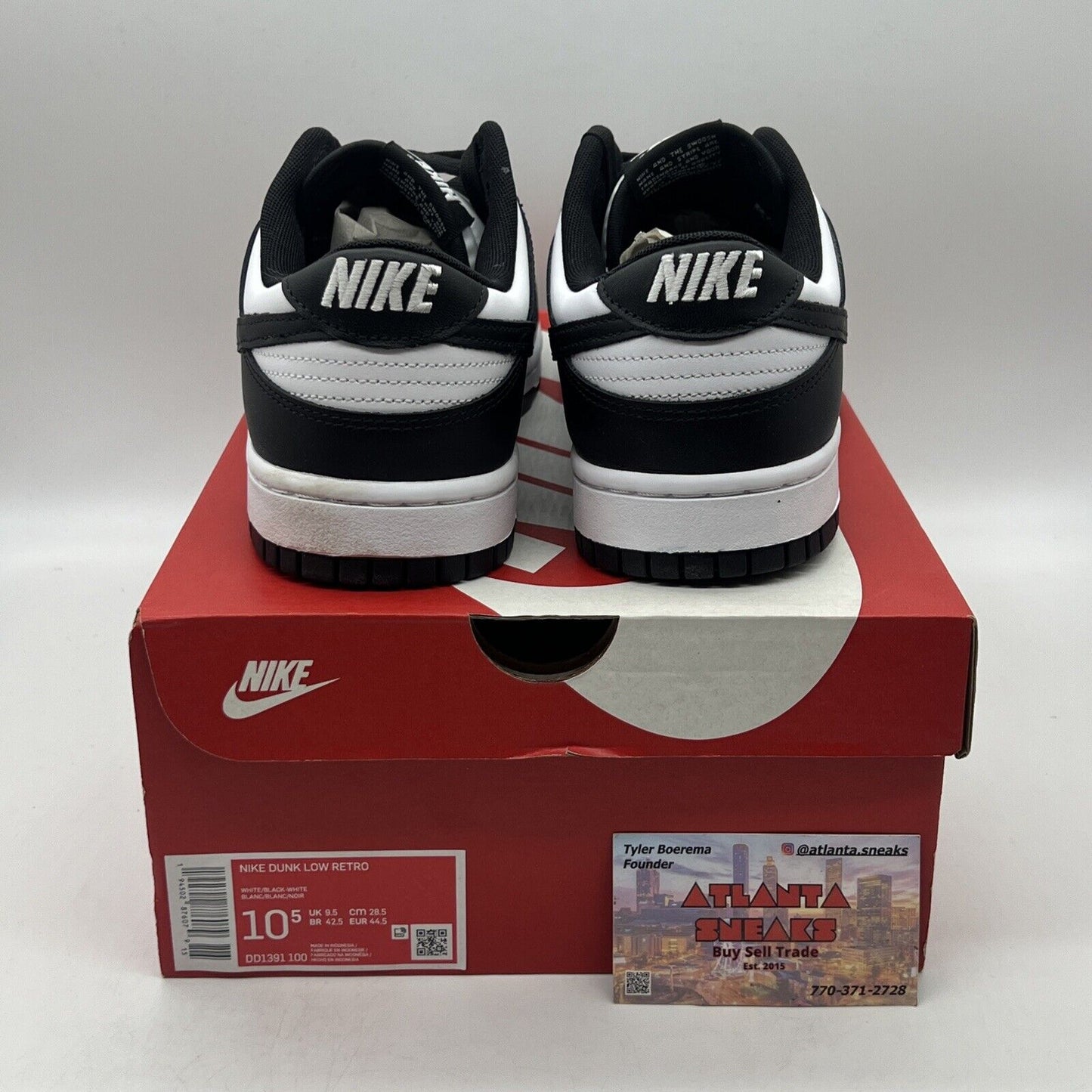 Size 10.5 - Nike Dunk Low Black White Brand New Og All