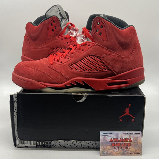 Size 11.5 - Air Jordan 5 Retro Red Suede Black Red 3M Reflective (136027-602)