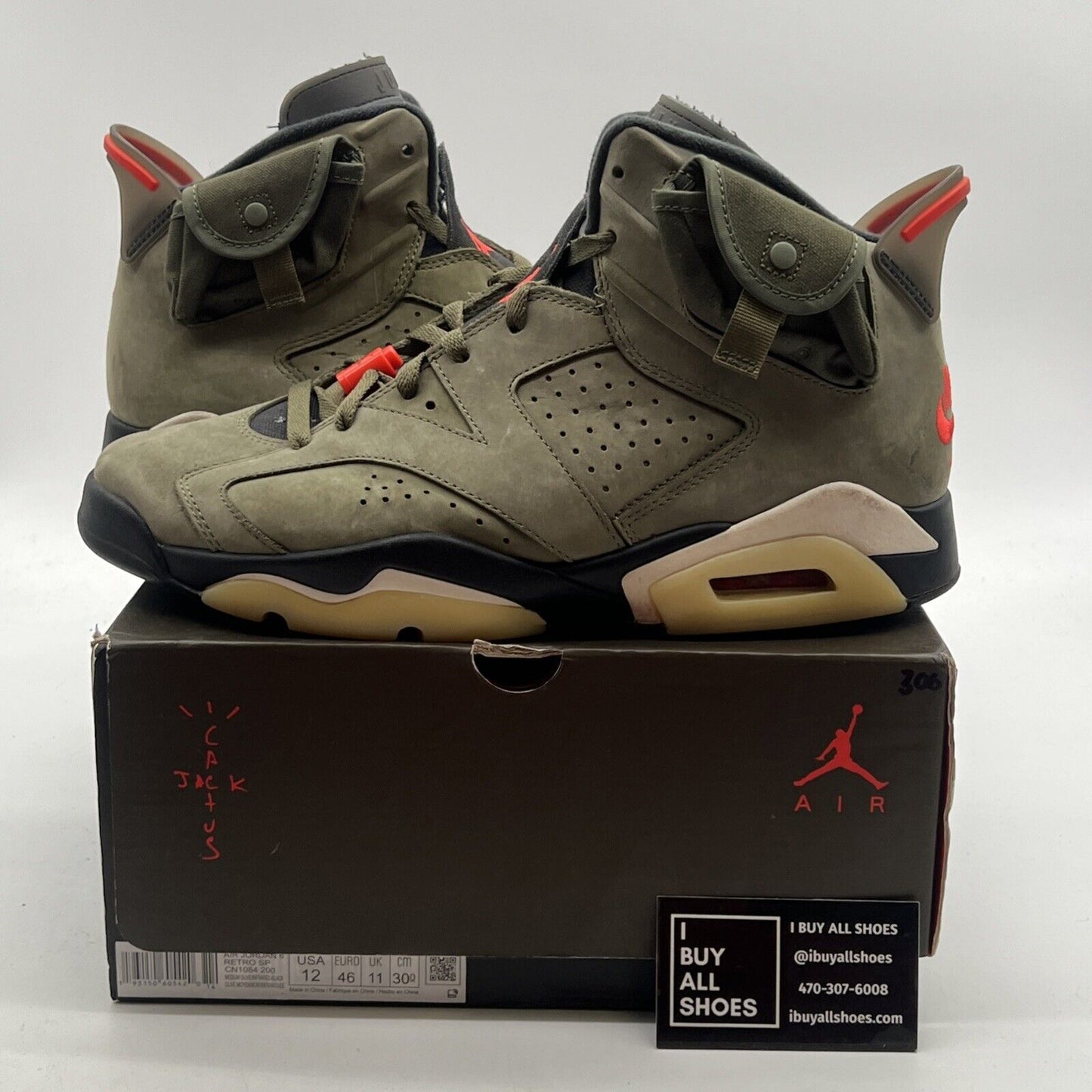 Size 12 - Air Jordan 6 Retro x Travis Scott Mid Olive (CN1084-200)