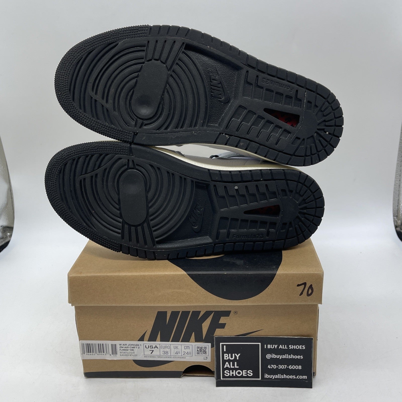 Size 7W - Nike Air Jordan 1 ZM Air CMFT 2 Whit Metallic Silver (FJ4652 100)