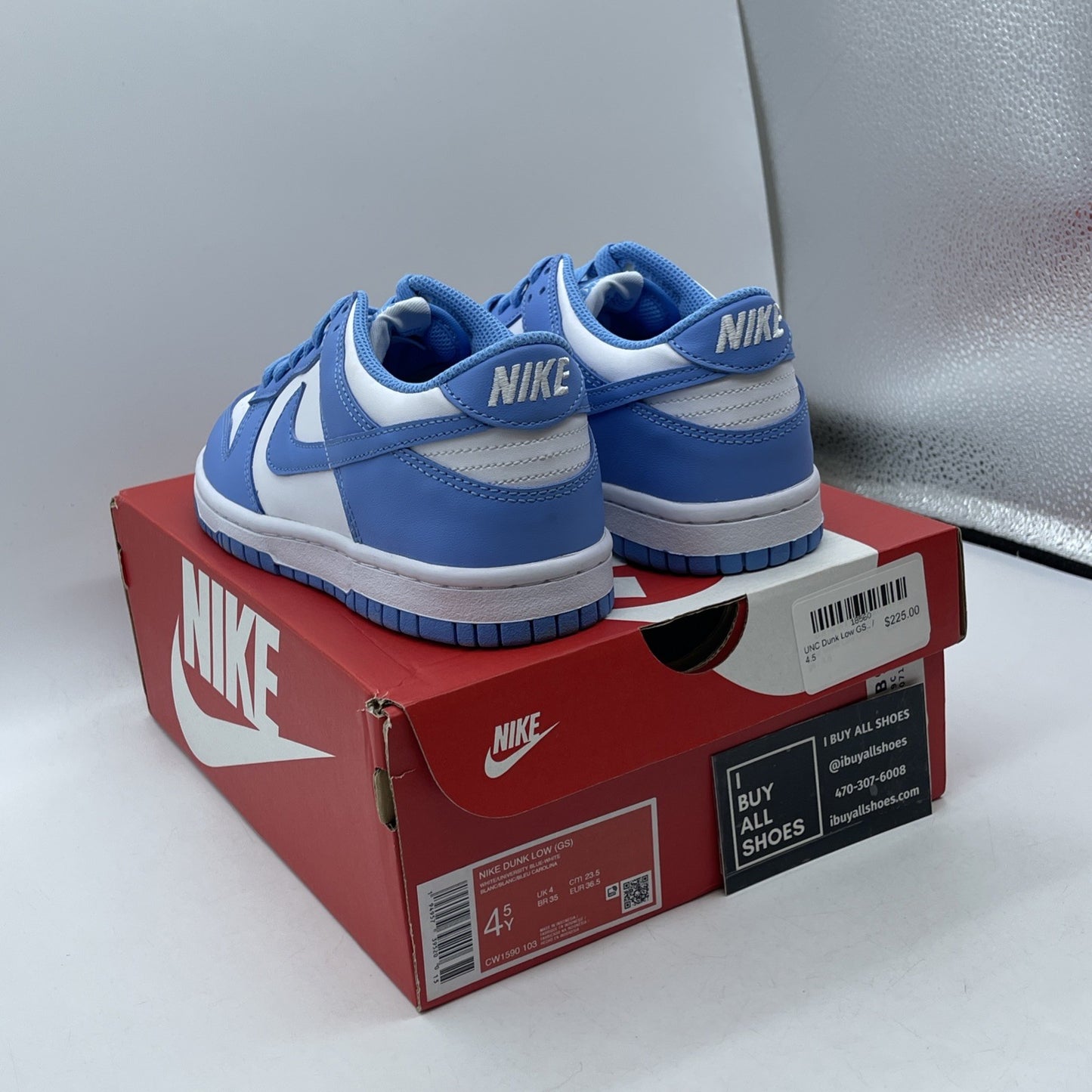 Size 4.5Y - Nike Dunk Low University Blue white Leather (CW1590-103)