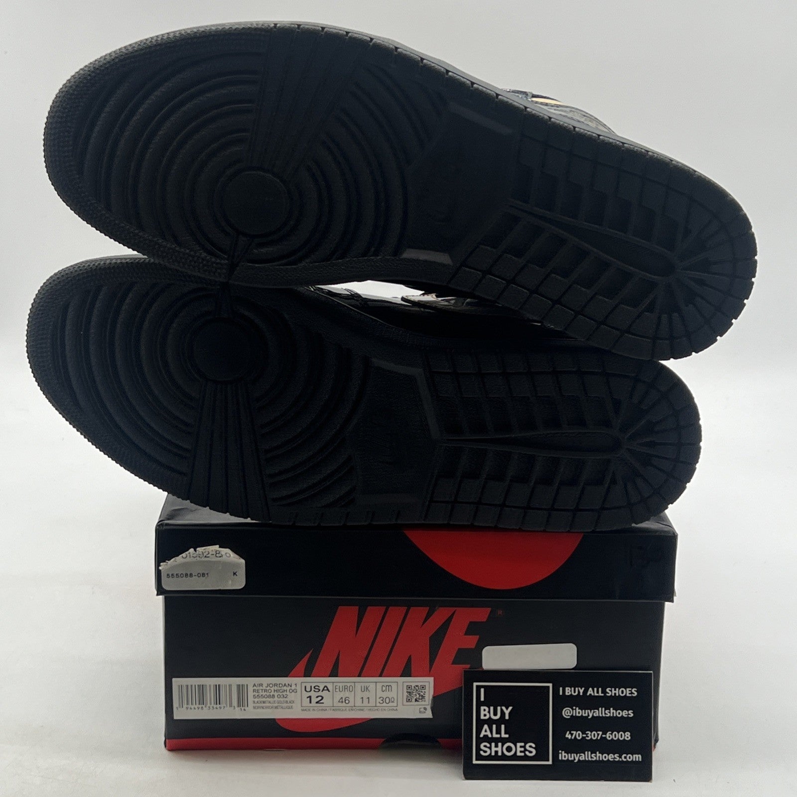 Size 12 - Air Jordan 1 Black 2020 (555088-032)