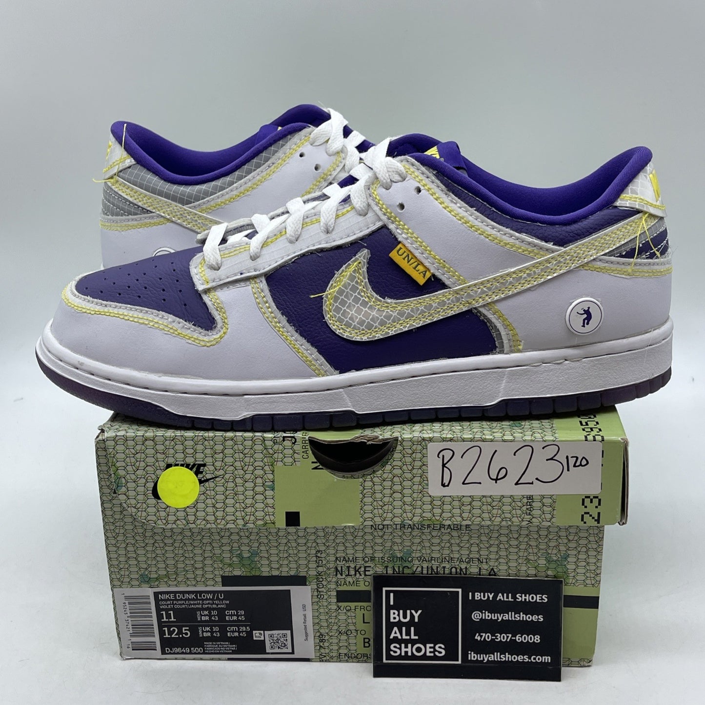 Size 11 - Union LA x Nike Dunk Low Passport Pack Court Purple (DJ9649-500)