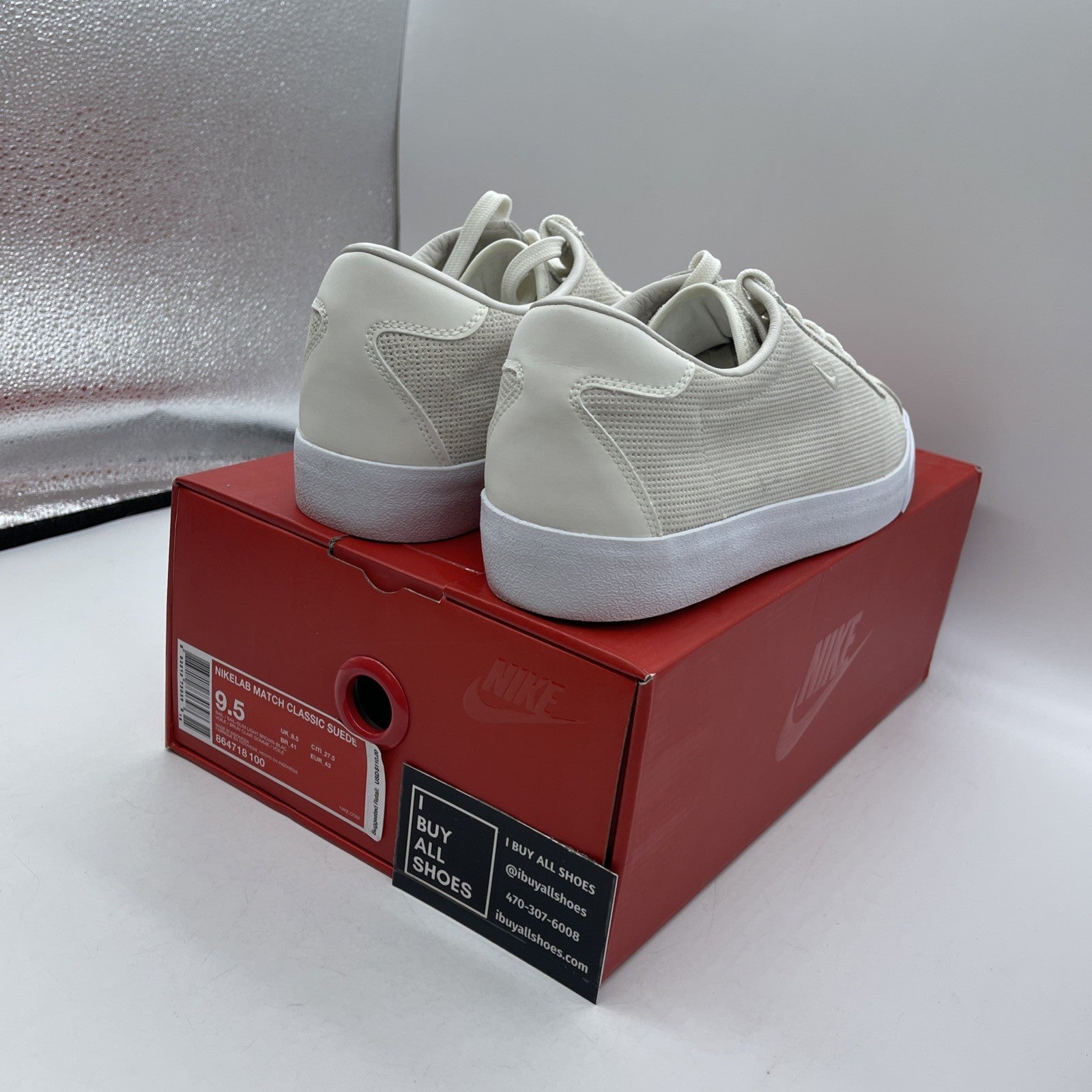 Size 9.5 - NikeLab Match Classic Suede Sail White (864718-100)