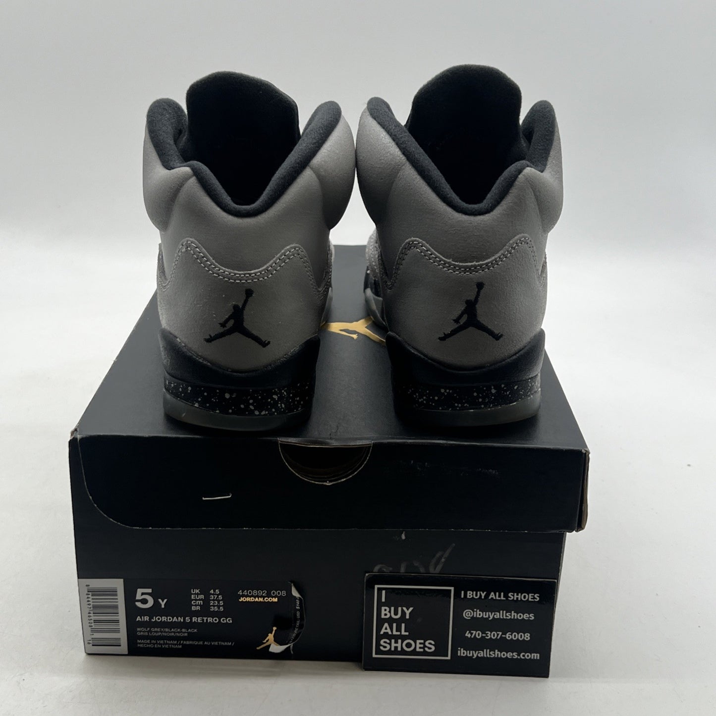 Size 5Y - Air Jordan 5 V Retro GS Wolf Grey (440892-008)