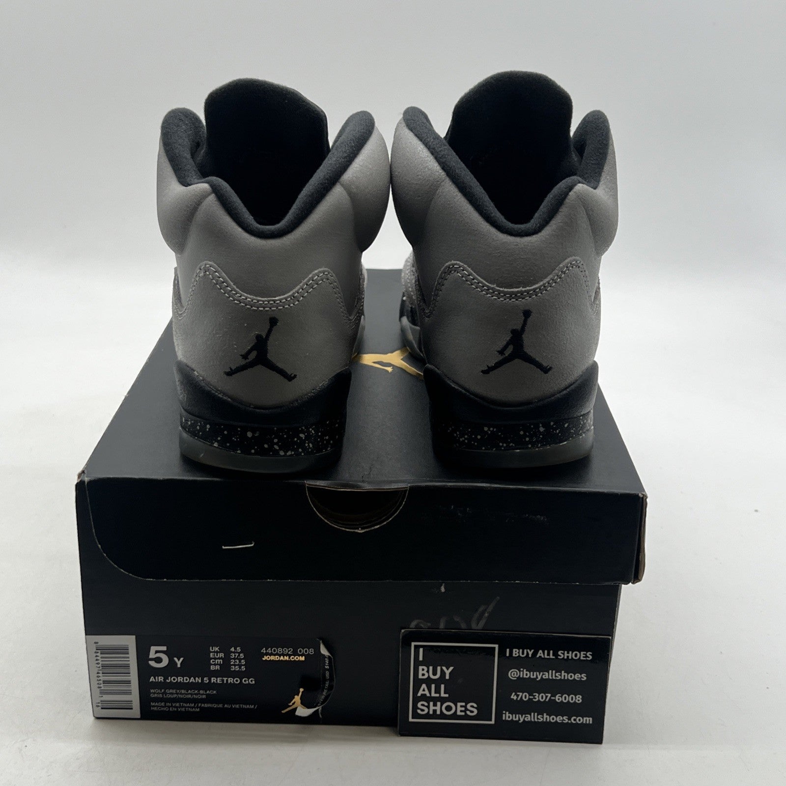 Size 5Y - Air Jordan 5 V Retro GS Wolf Grey (440892-008)