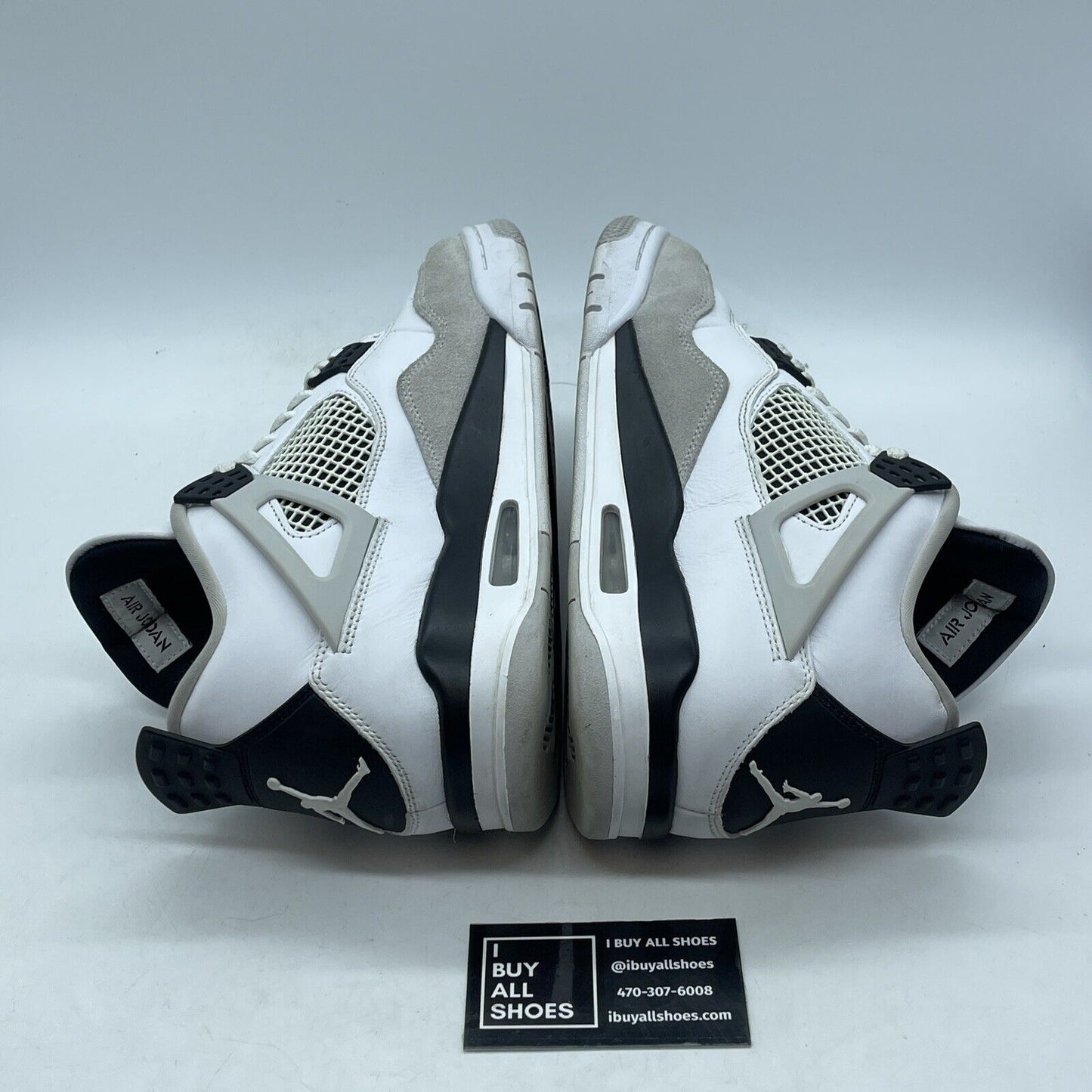 Size 10 - Jordan 4 Retro Mid Military Black White Suede Leather (DH6927-111)