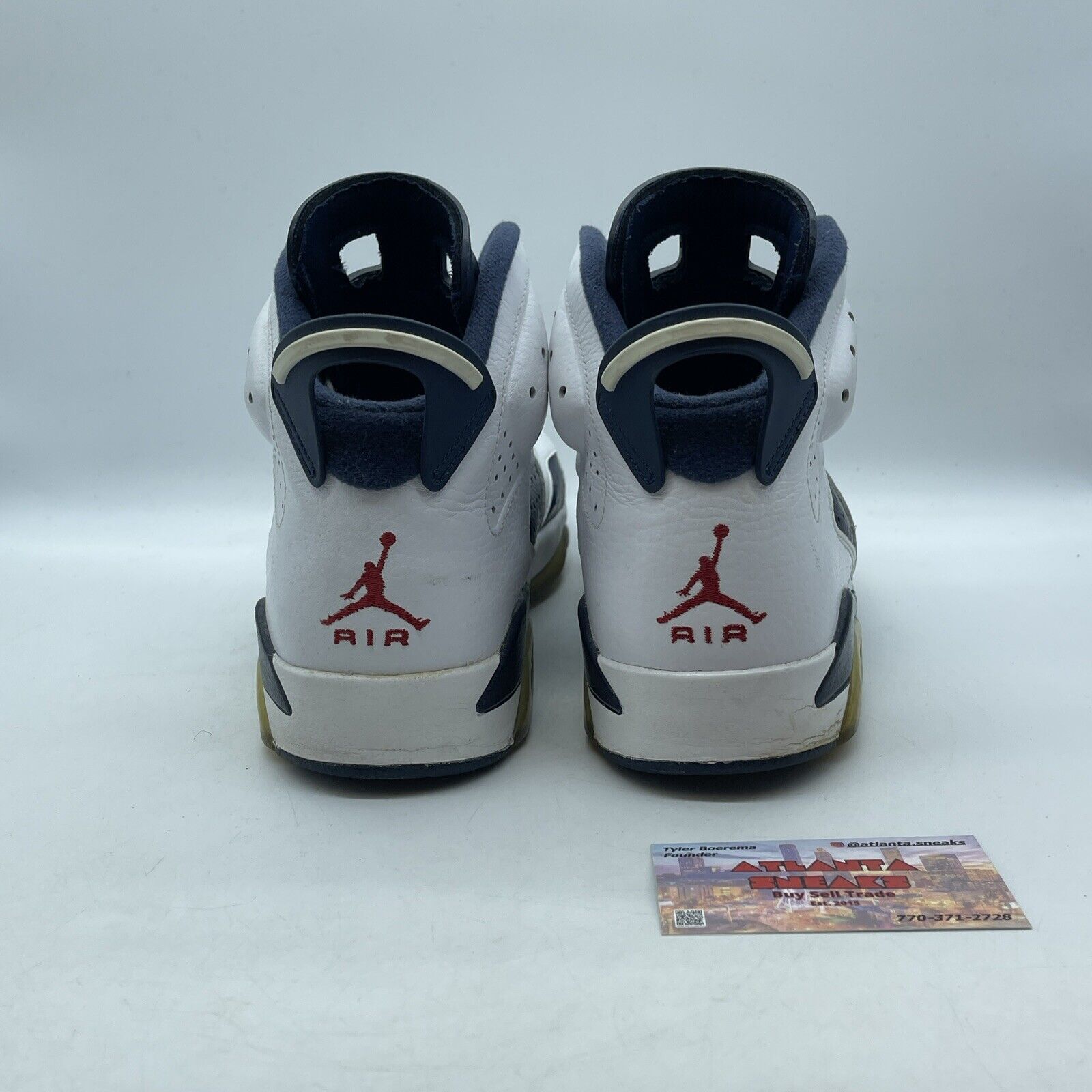 Size 9.5 - Air Jordan 6 Retro 2012 Olympic White Red Navy (384664-130)