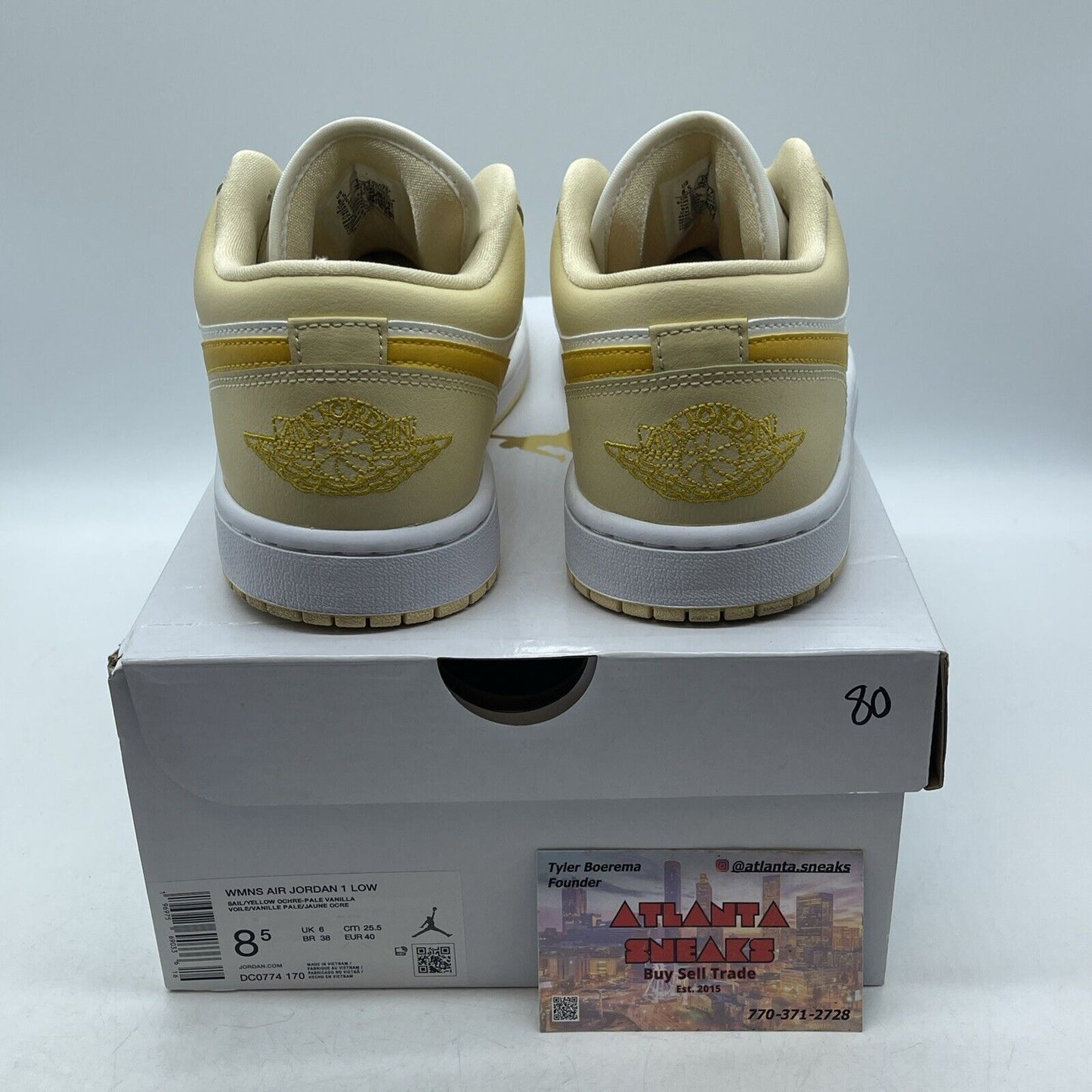 Size 8.5W - Wmns Air Jordan 1 Low Sail/Yellow Ochre-Pale Vanilla (DC0774-170)