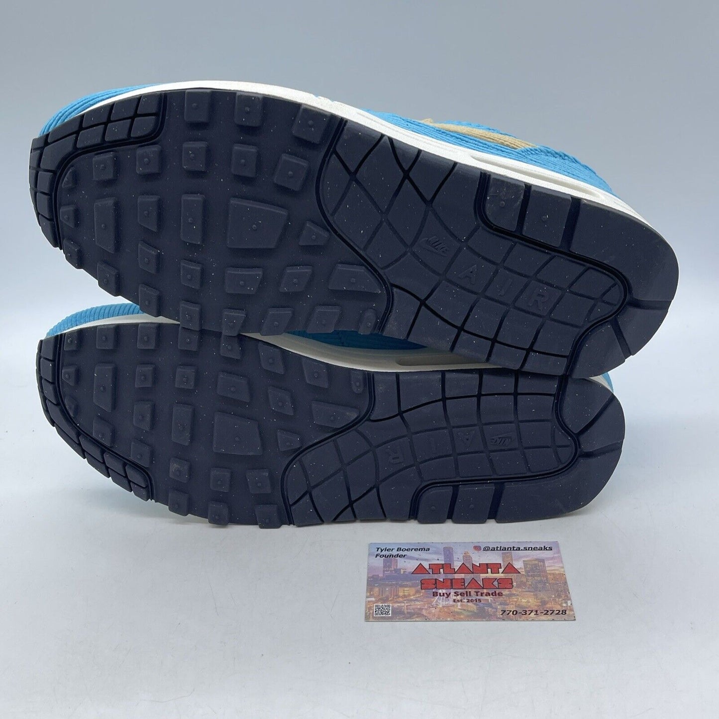 Size 9 - Nike Air Max 1 Premium Baltic Blue Corduroy Brown Suede (FB8915-400)