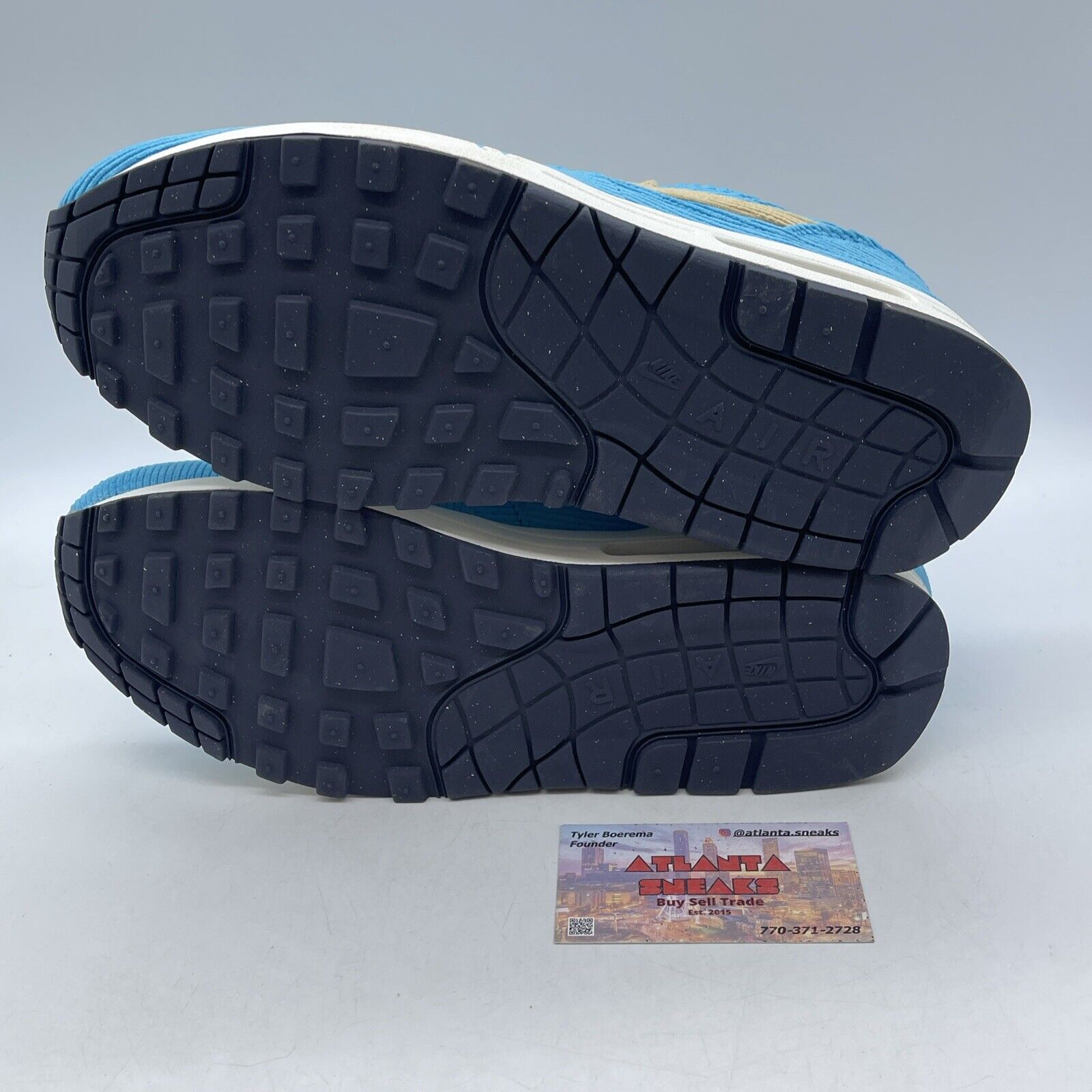 Size 9 - Nike Air Max 1 Premium Baltic Blue Corduroy Brown Suede (FB8915-400)