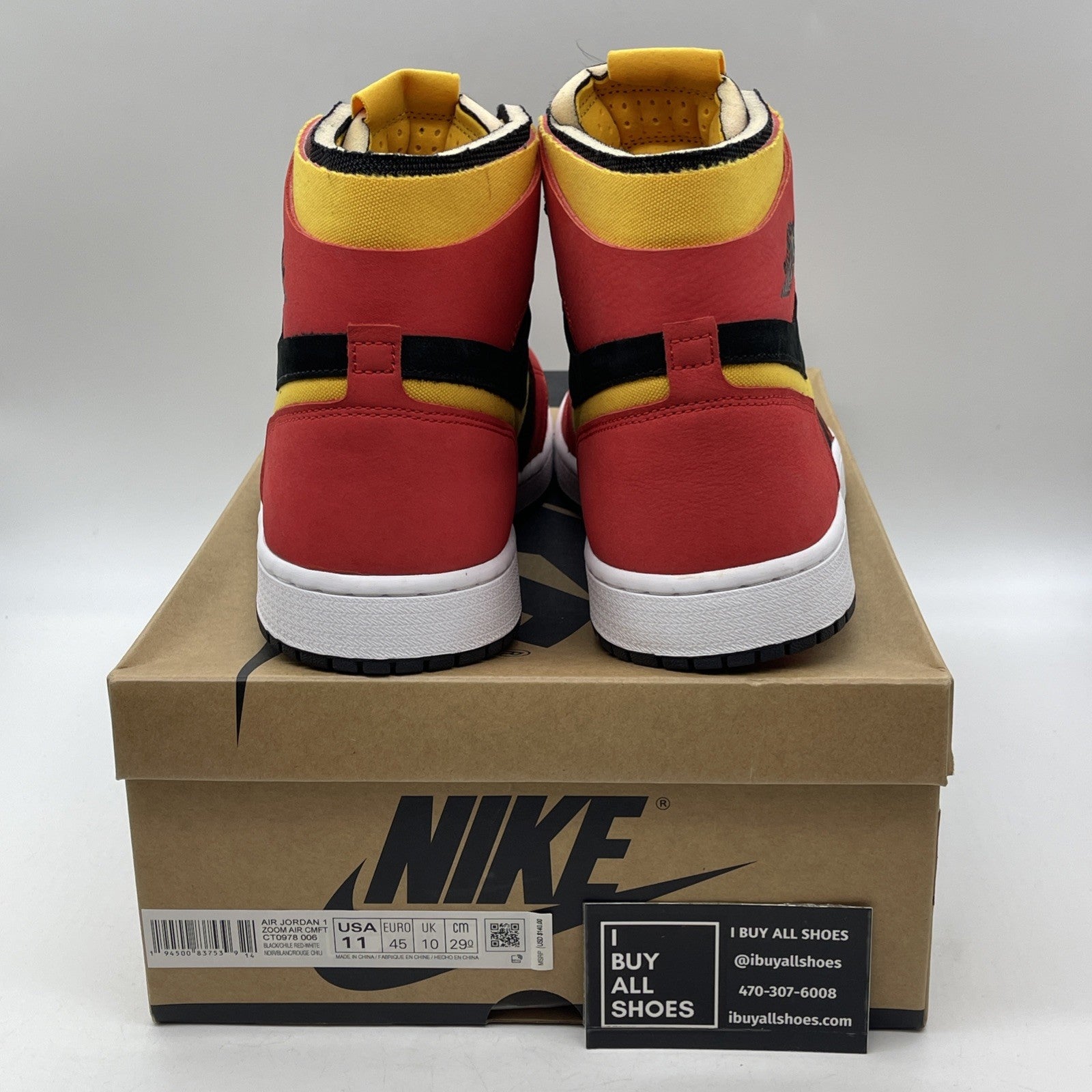 Size 11 - Air Jordan 1 Zoom Comfort High Chile Red Black Suede (CT0978-006)