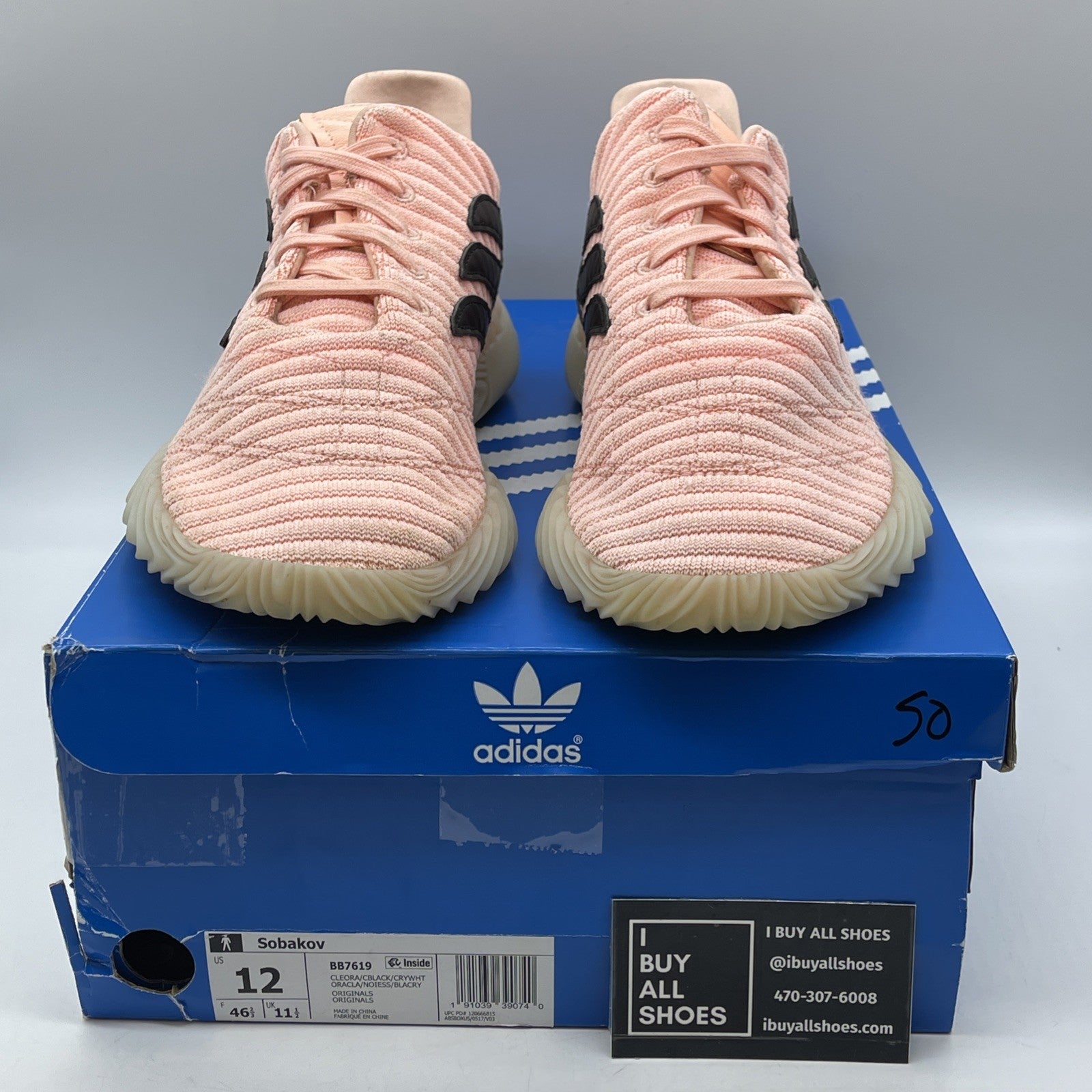 Size 12 - adidas Sobakov Clear Orange Pink Black Suede Leather (BB7619)