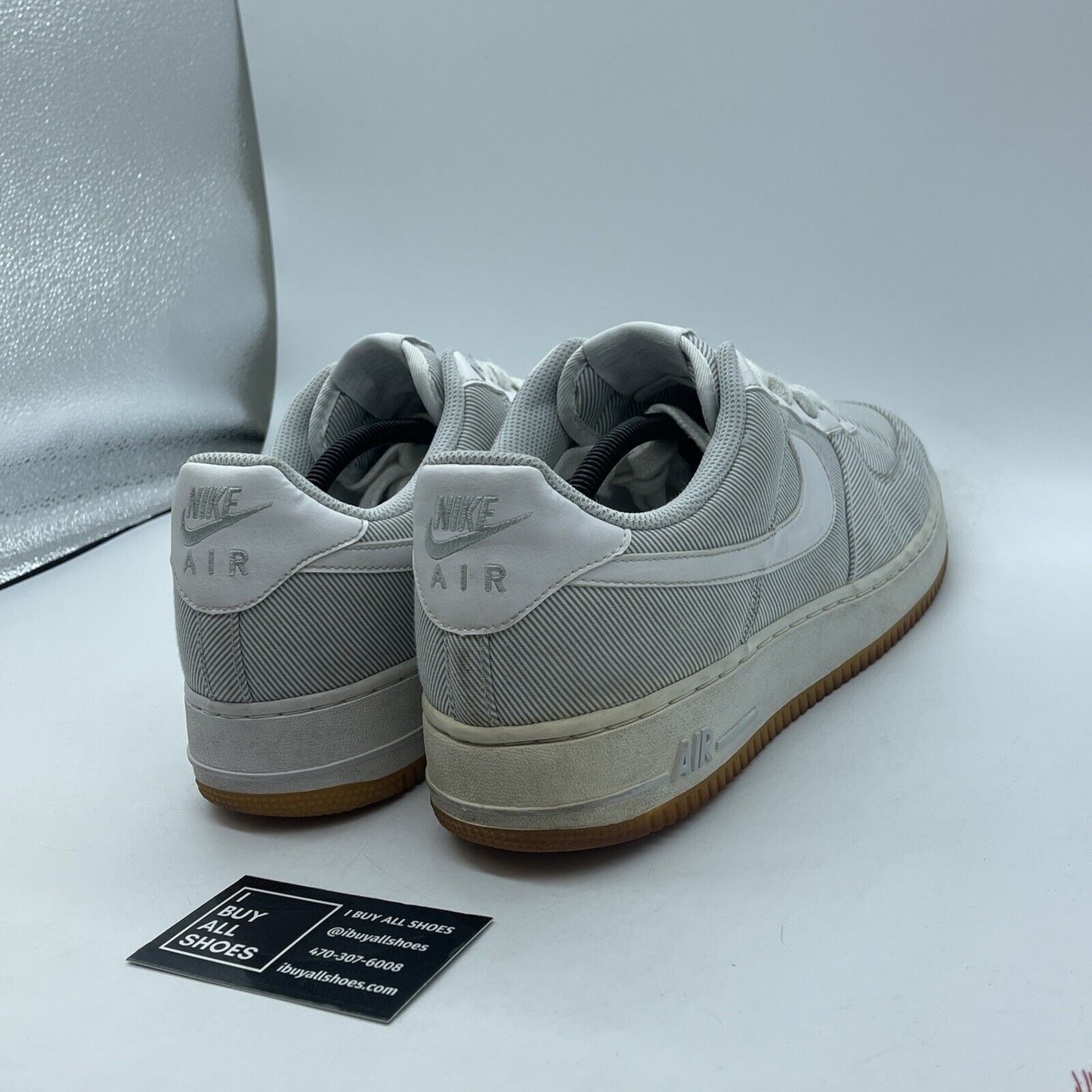 Size 12 - Nike Air Force 1 Low Seersucker Grey Suede Leather (488298-051)