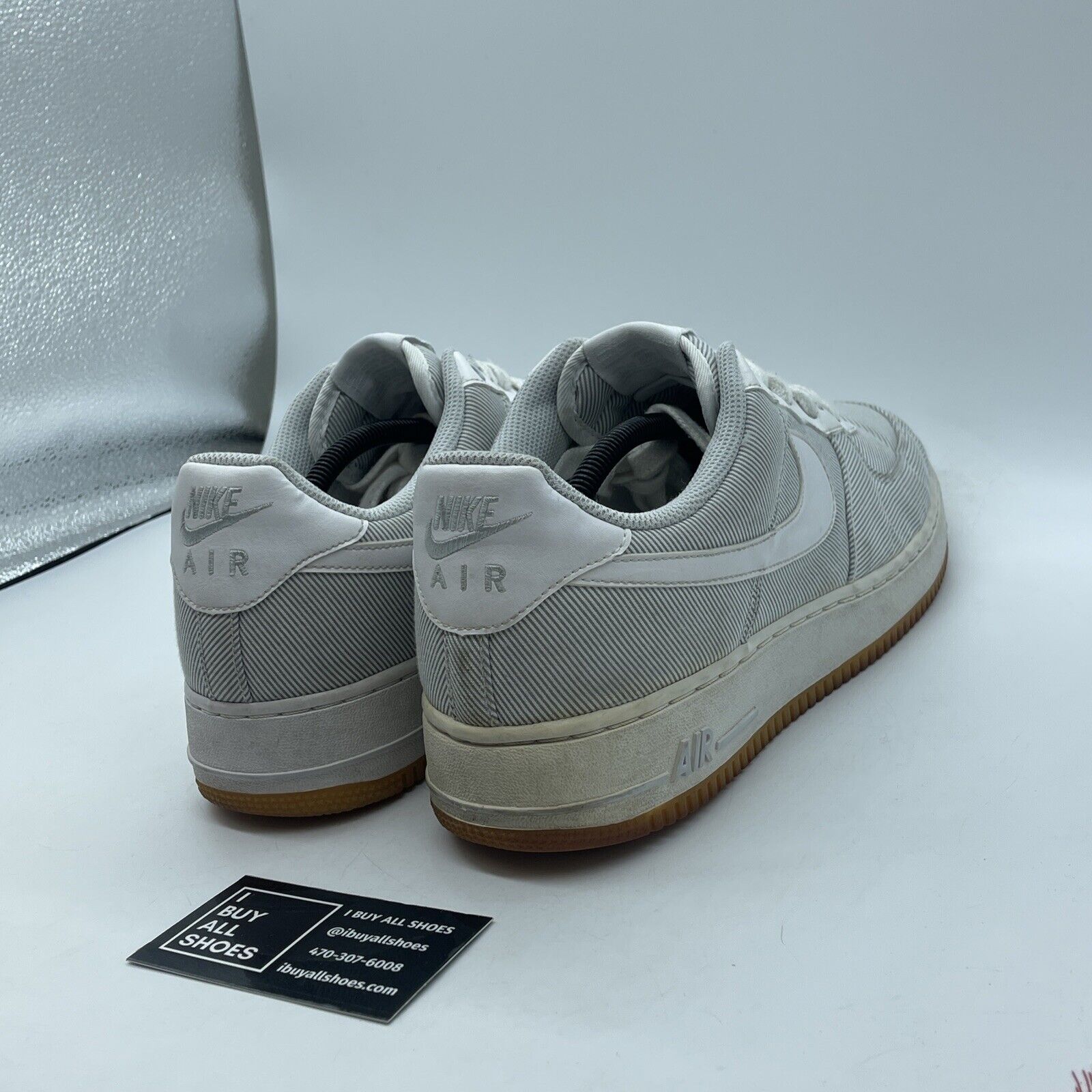 Size 12 - Nike Air Force 1 Low Seersucker Grey Suede Leather (488298-051)