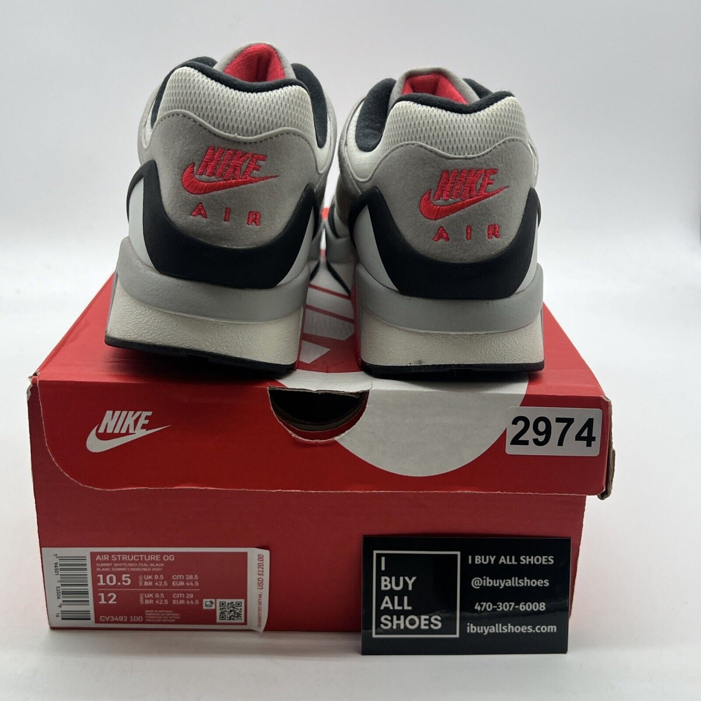 Size 10.5 - Nike Air Structure Triax 91 OG 2021 Neo Teal (CV3492-100)