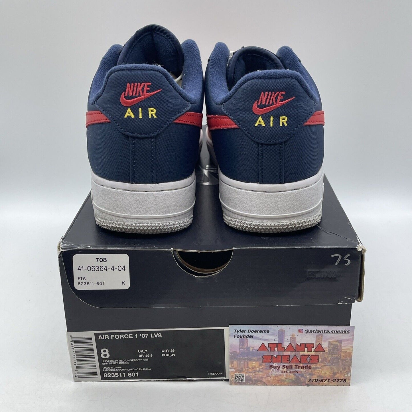 Size 8 - Nike Air Force 1  LV8 Low 4th of July Blue White Leather (823511-601)