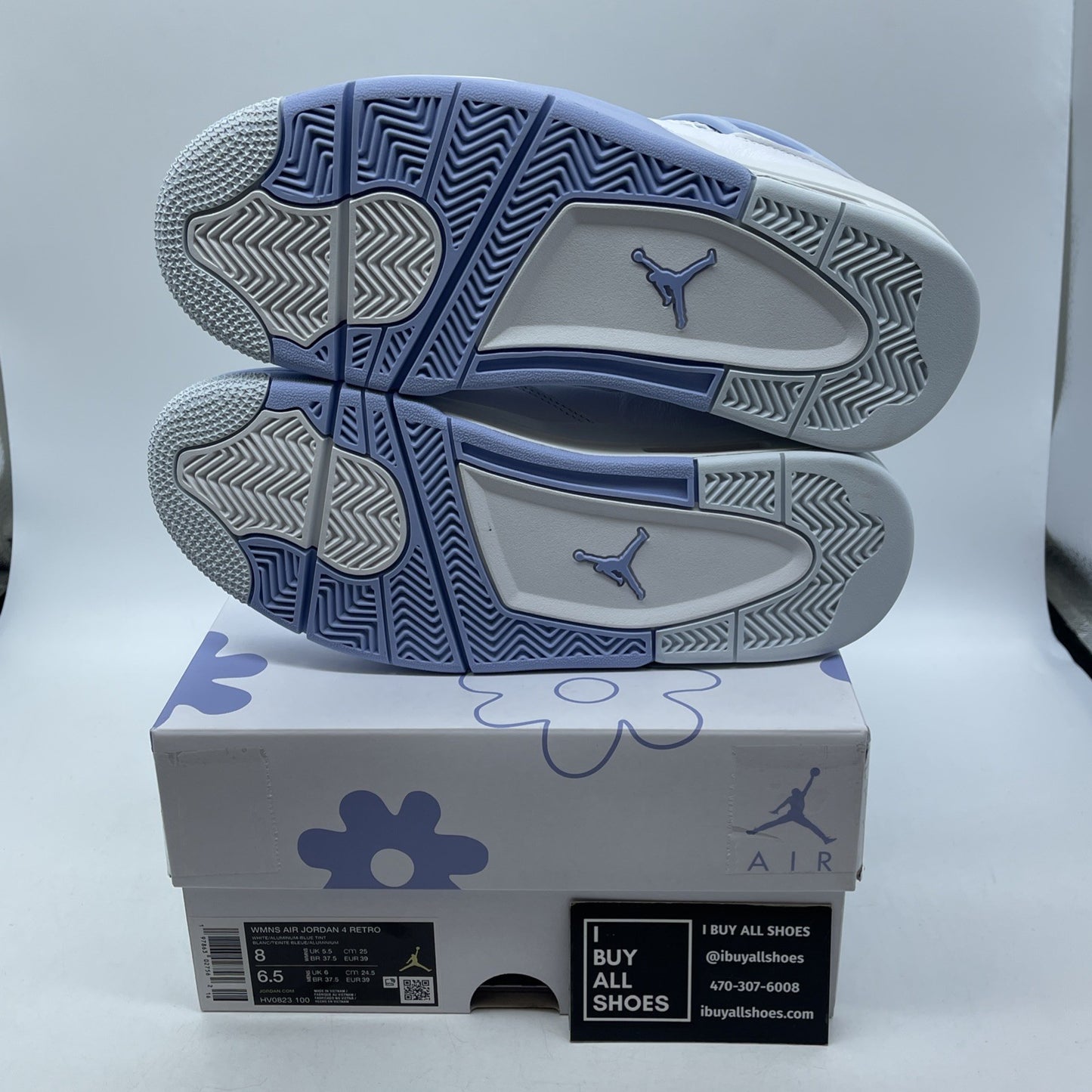 Size 8W - Air Jordan 4 Retro Forget Me Not Blue White Leather (HV0823-100)