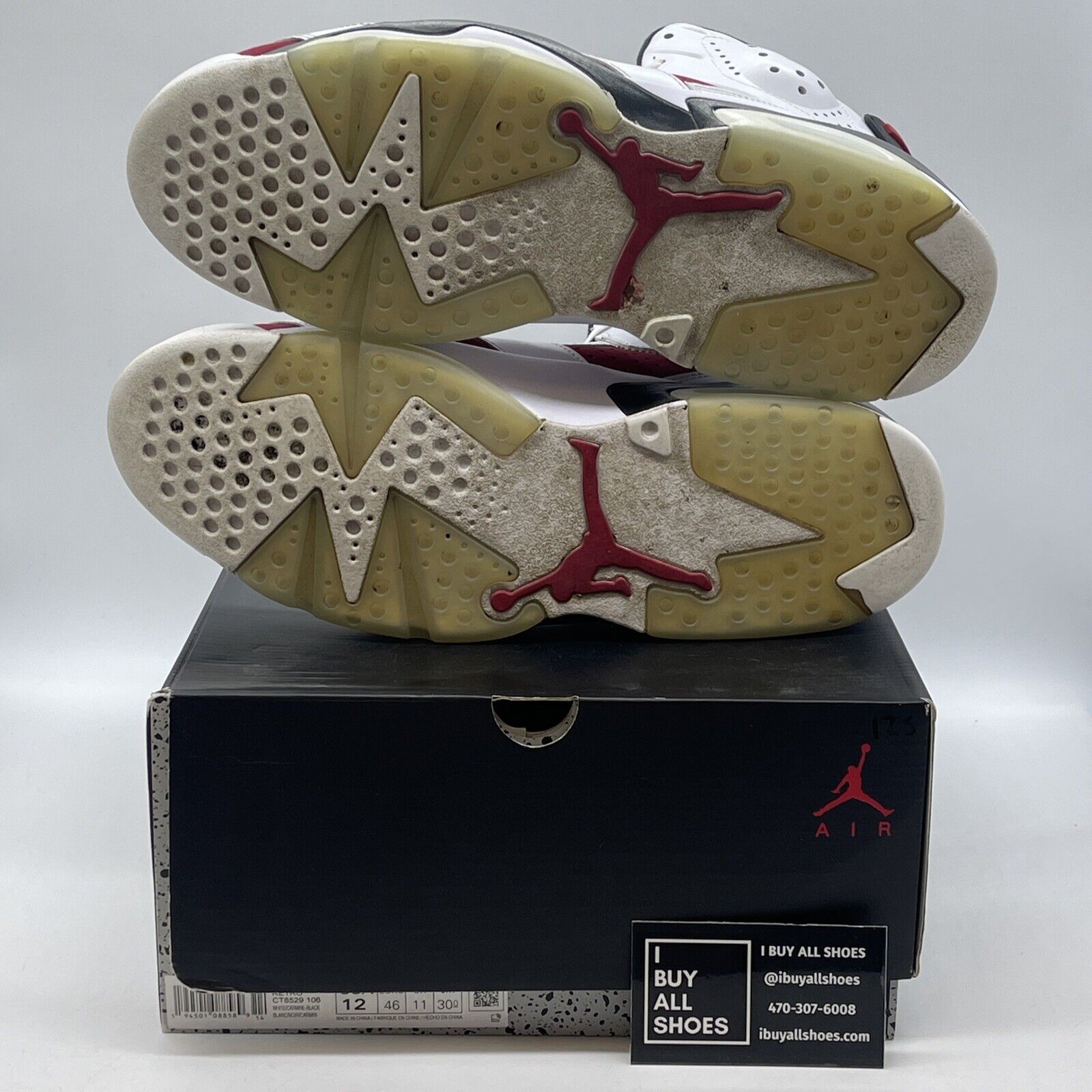 Size 12 - Jordan 6 Retro OG Mid Carmine Red White Suede Leather (CT8529-106)