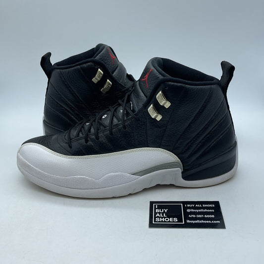 Size 12 - Jordan 12 Retro Mid Playoff Black White Red Leather (CT8013-006)