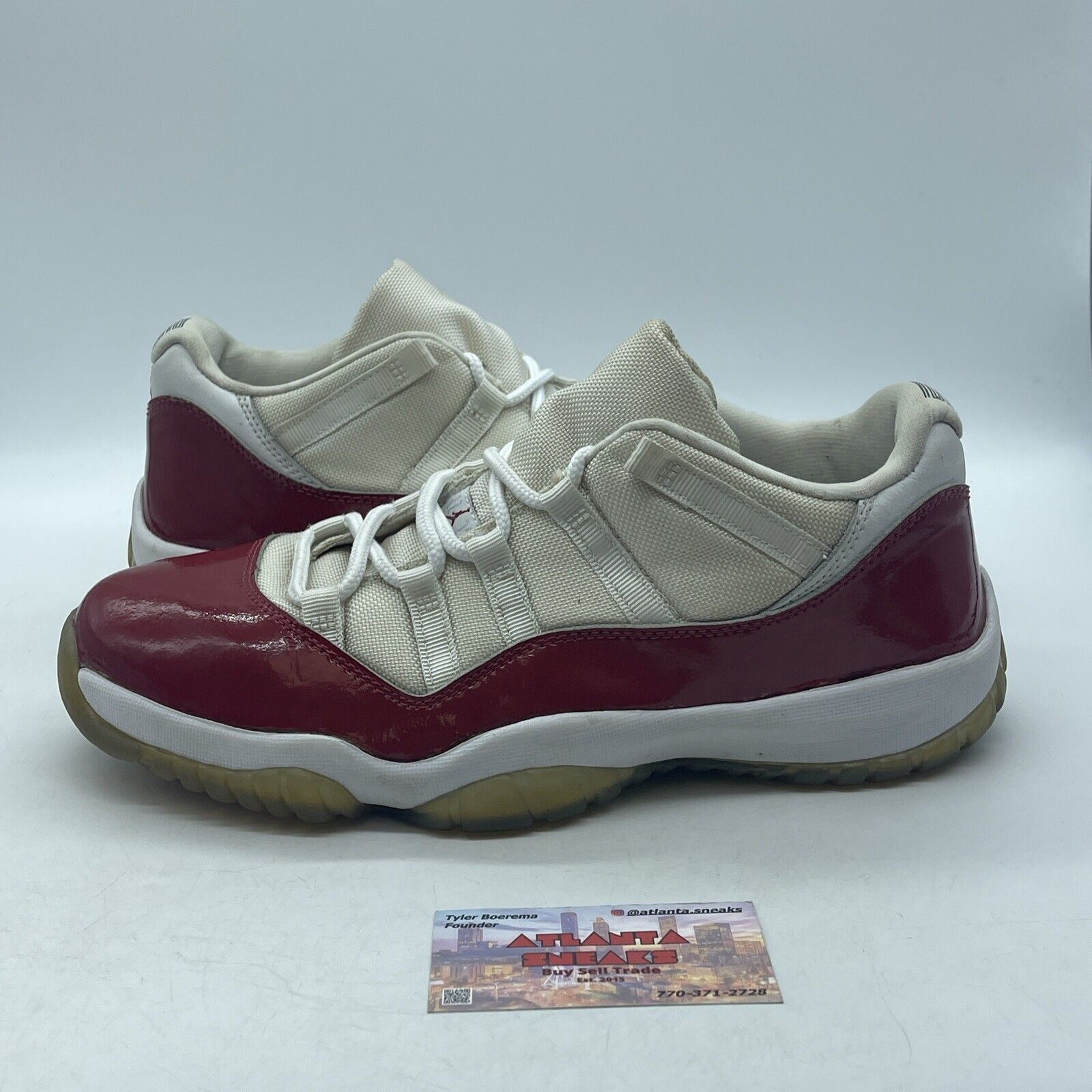 Size 11 - Air Jordan 11 Retro 2001 Low Cherry White Leather (136053-161)