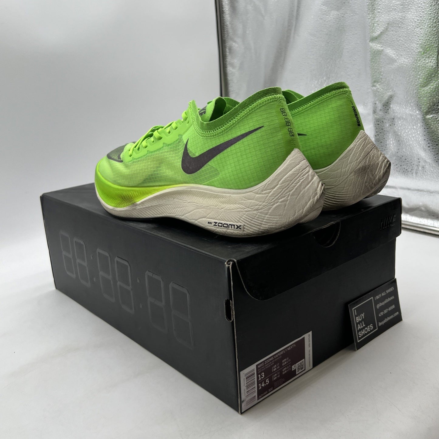 Size 13 - Nike ZoomX Vaporfly NEXT% Electric Green (AO4568-300)