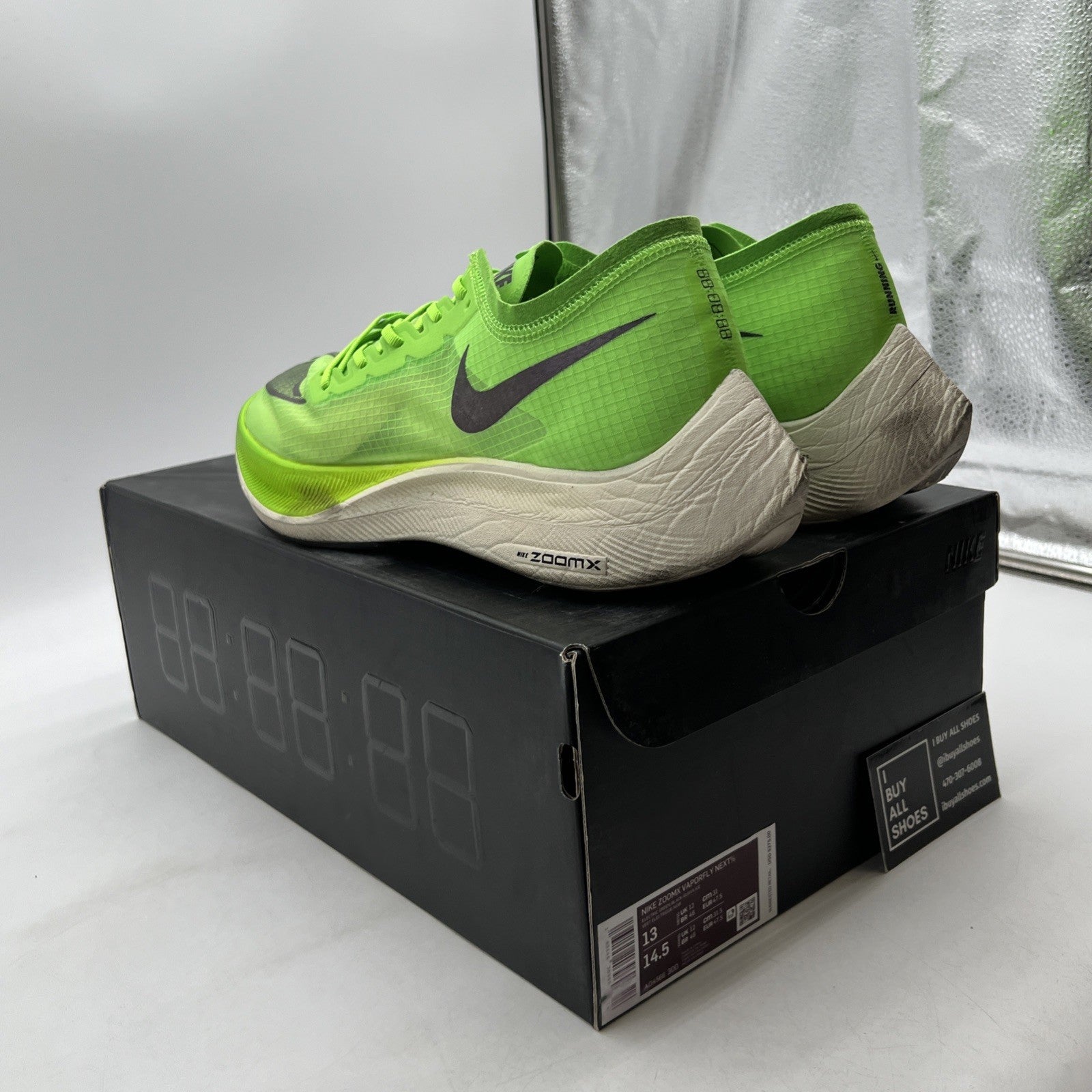 Size 13 - Nike ZoomX Vaporfly NEXT% Electric Green (AO4568-300)