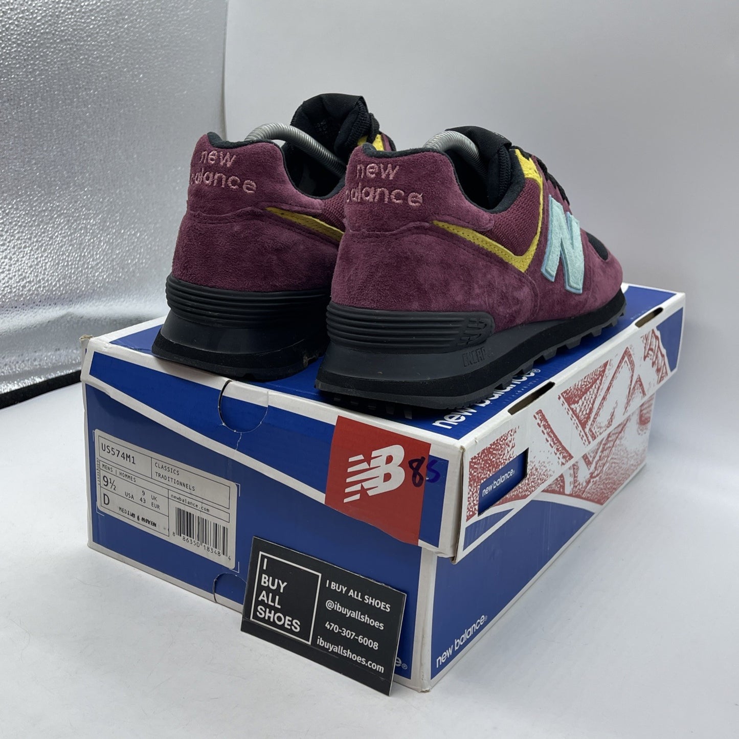Size 9.5 - New Balance NB1 574 Custom Multicolor Purple Blue (US574M1)