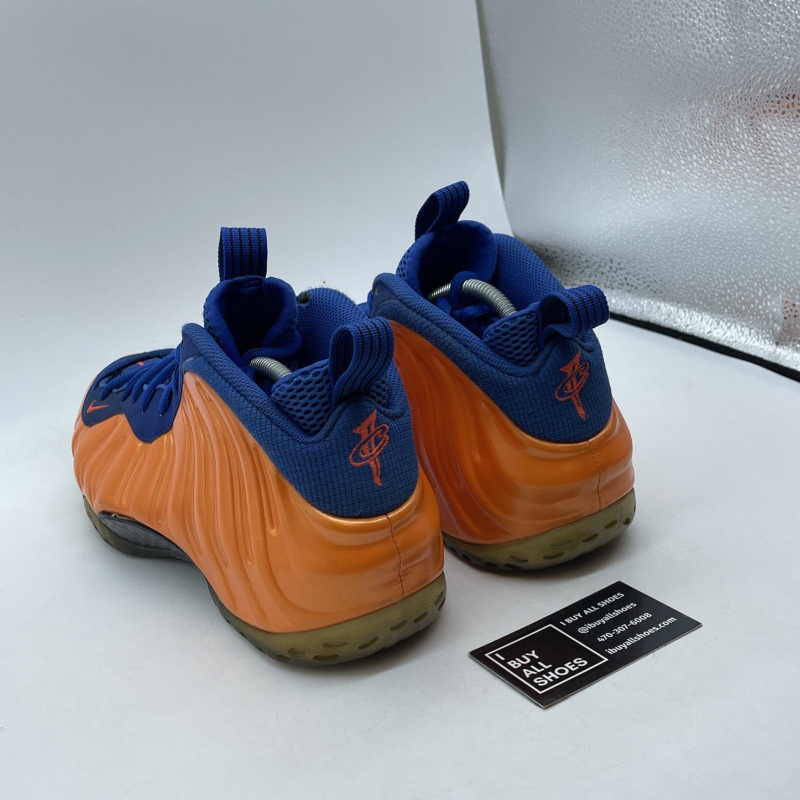 Size 11.5 - Nike Air Foamposite One Knicks Orange Blue Suede (314996-801)