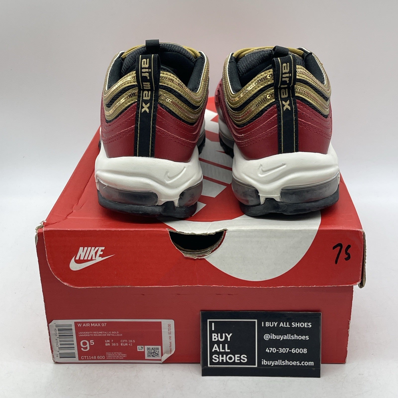 Size 9.5W - Nike Air Max 97 Gold Sequin  (CT1148-600)