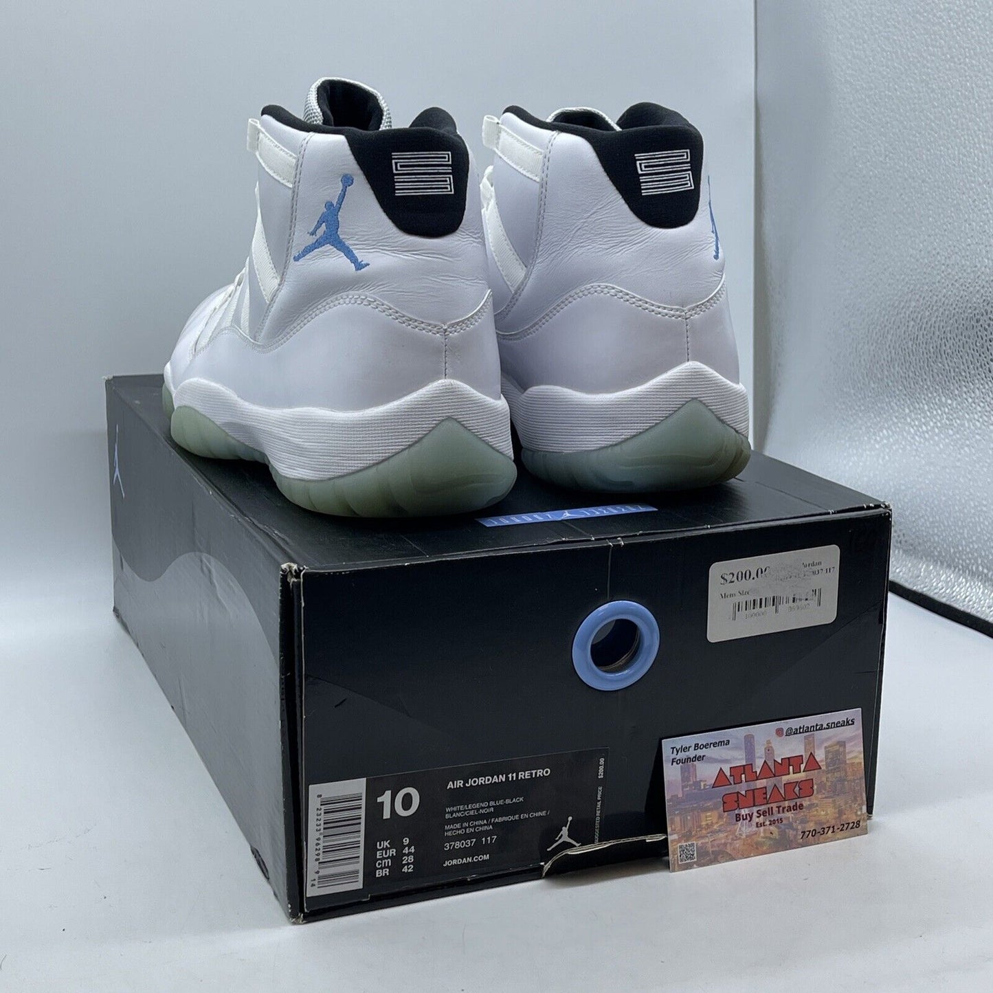 Size 10 - Jordan 11 Retro High Legend Blue White Leather Suede (378037-117)